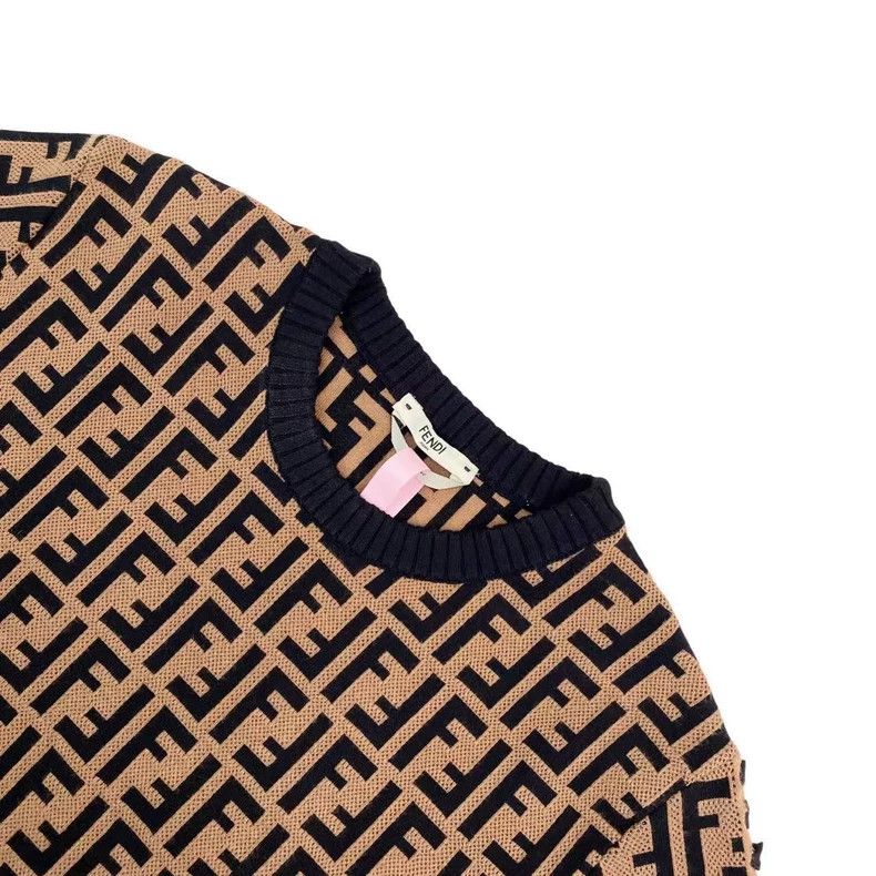 Fendi Fendi Old-fashioned full-print knitted short sleeves Size US XXS / EU 40 - 3 Thumbnail