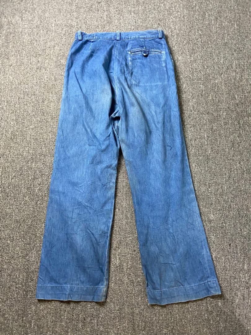 Vintage Orslow Light Washed Wide Leg Denim Jeans (237) in Blue, Men's (Size 28) — image 2 of 6