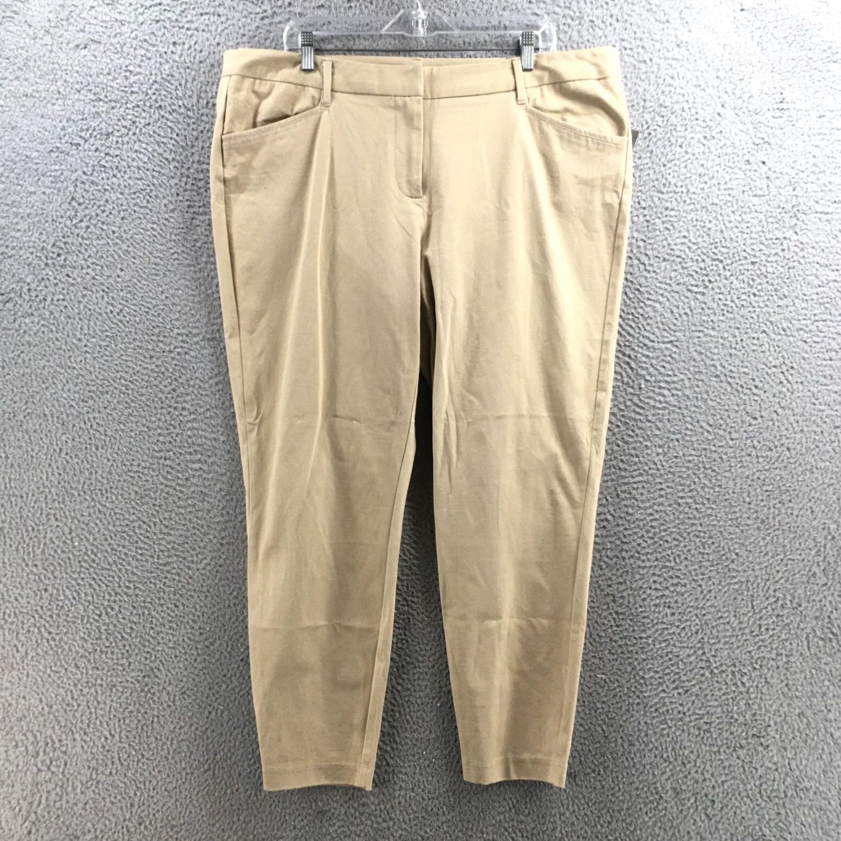 Vintage Maurices Ankle Skinny Pants Womens 20 Beige High Rise Hook & Eye Zip Fly NEW Size 42" / US 20 - 2 Thumbnail