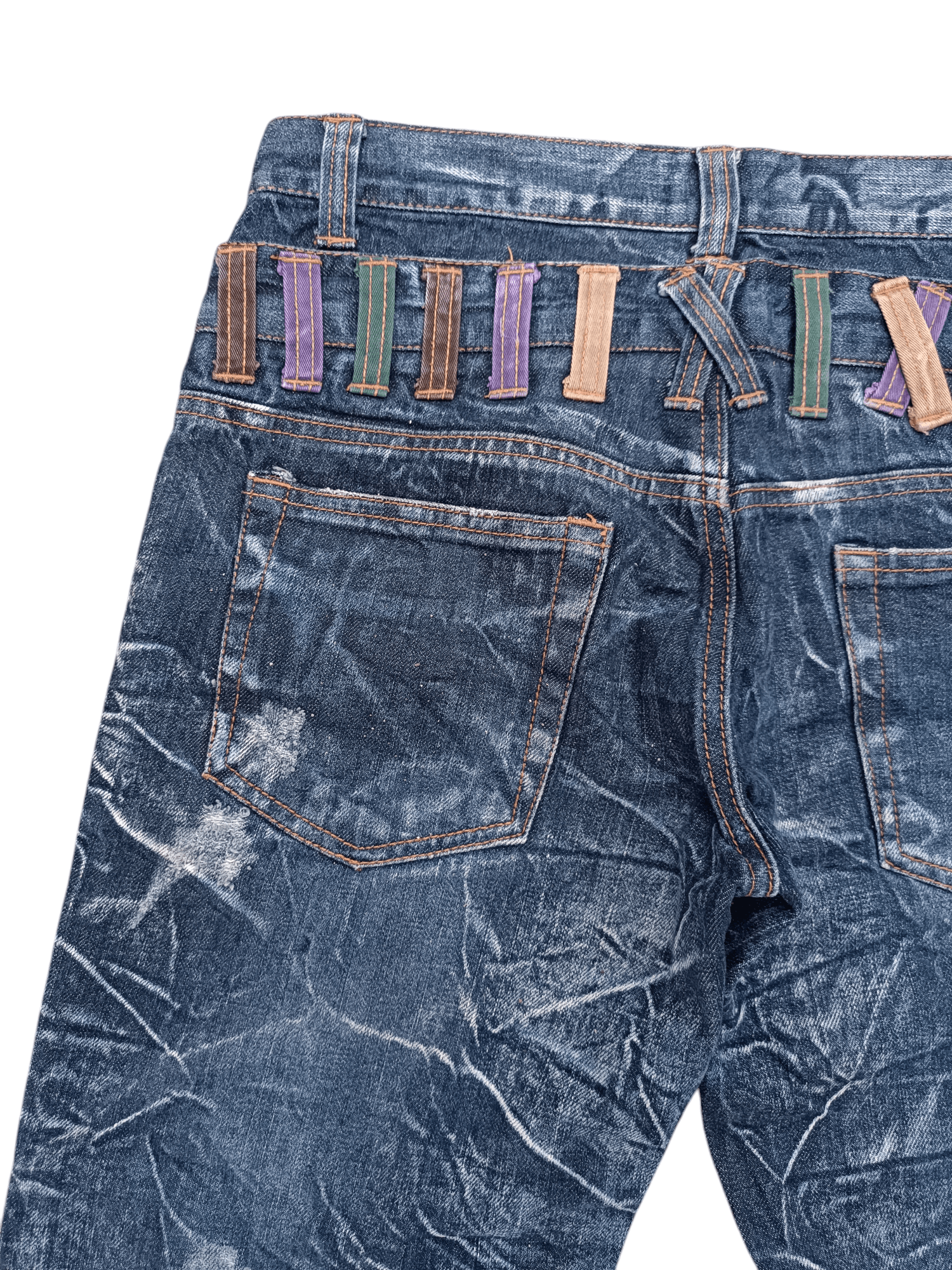 Japanese Brand × Seditionaries VTG NYLAUS DOUBLE WAIST DISTRESSED JEANS VERY RARE Size US 30 / EU 46 - 6 Thumbnail
