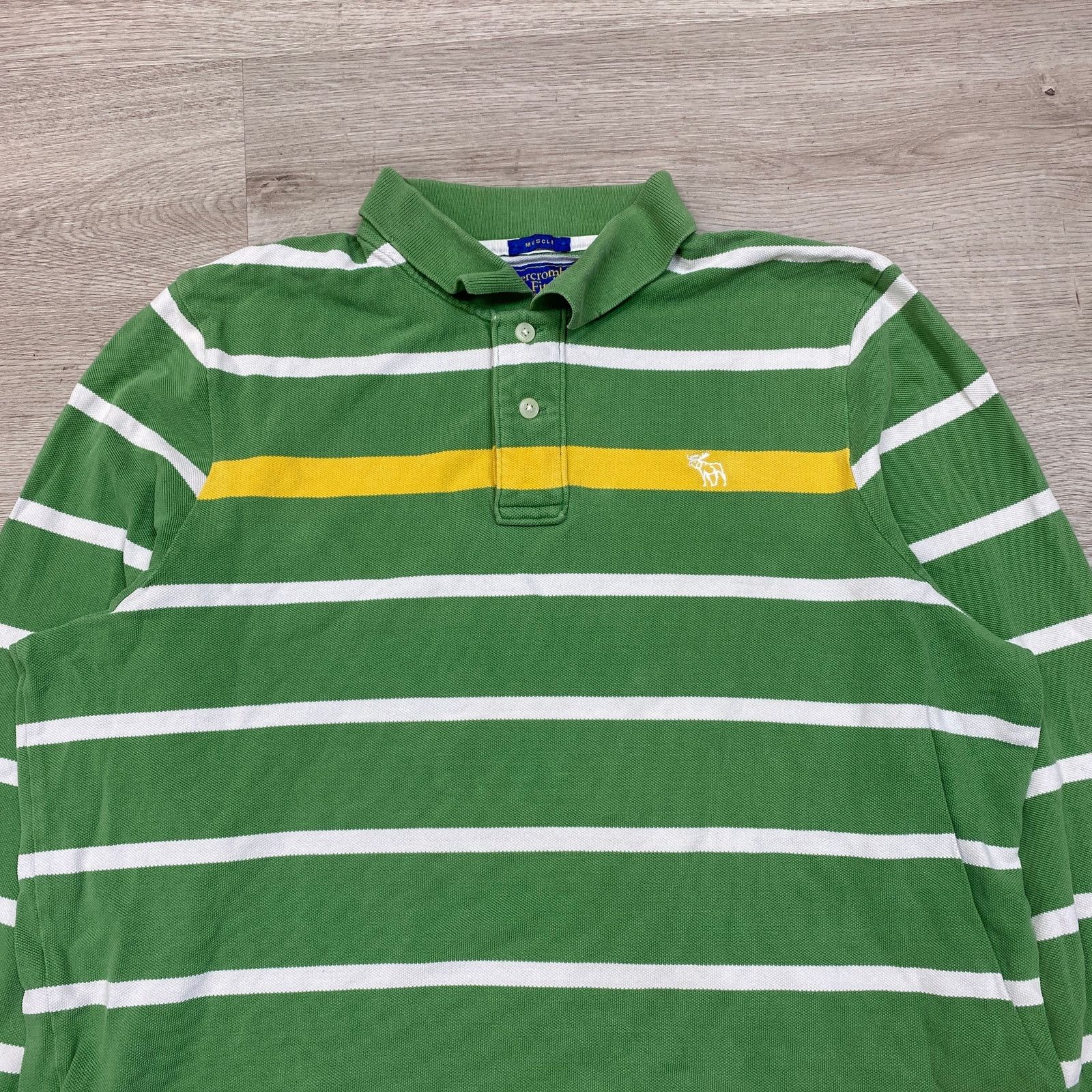 Abercrombie & Fitch Abercrombie & Fitch Muscle Striped Rugby Long Sleeve Polo XL Size US XL / EU 56 / 4 - 2 Thumbnail