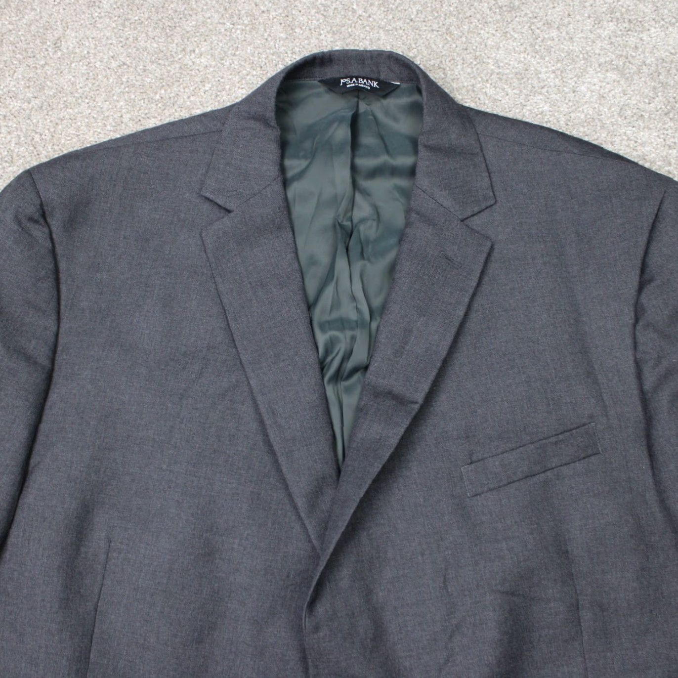 Jos. A. Bank Jos. A. Bank Blazer Mens 54 Regular Gray Wool Tweed 2 Button Notch Lapel 100% Wool Regular Fit Sports Jacket Boys Girls Mens? Size 54R - 3 Thumbnail