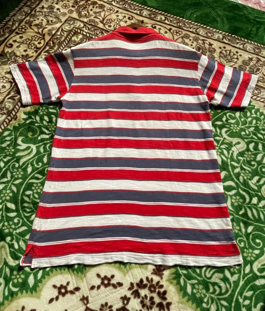 Vintage K6-21 Power To The People Striped red blue Polo Shirt Size US L / EU 52-54 / 3 - 5 Thumbnail