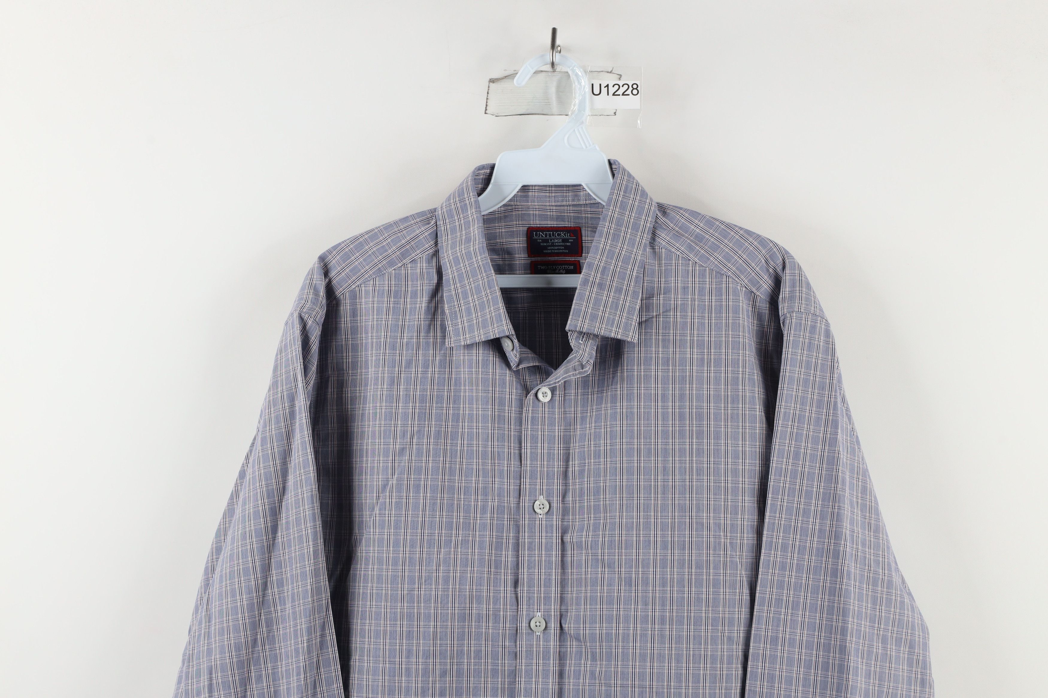 UNTUCKit × Vintage Untuckit Italy Two Ply Cotton Collared Button Shirt Plaid Size US L / EU 52-54 / 3 - 2 Thumbnail