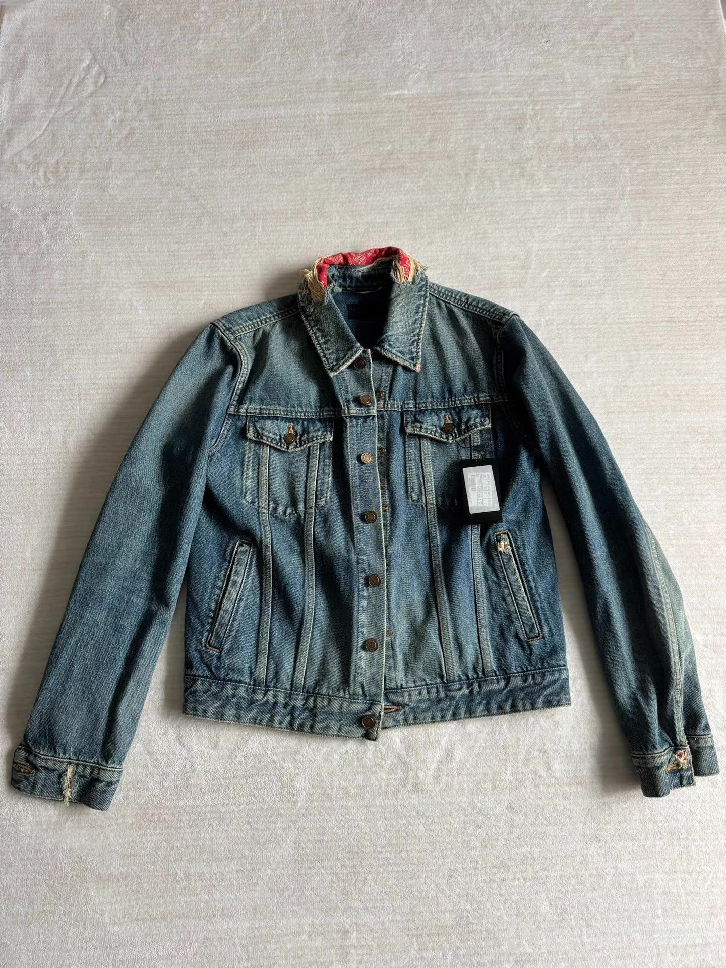 Saint Laurent Paris Saint Laurent Paisley Denim Jacket Ｑ23 Size US M / EU 48-50 / 2 - 1 Thumbnail
