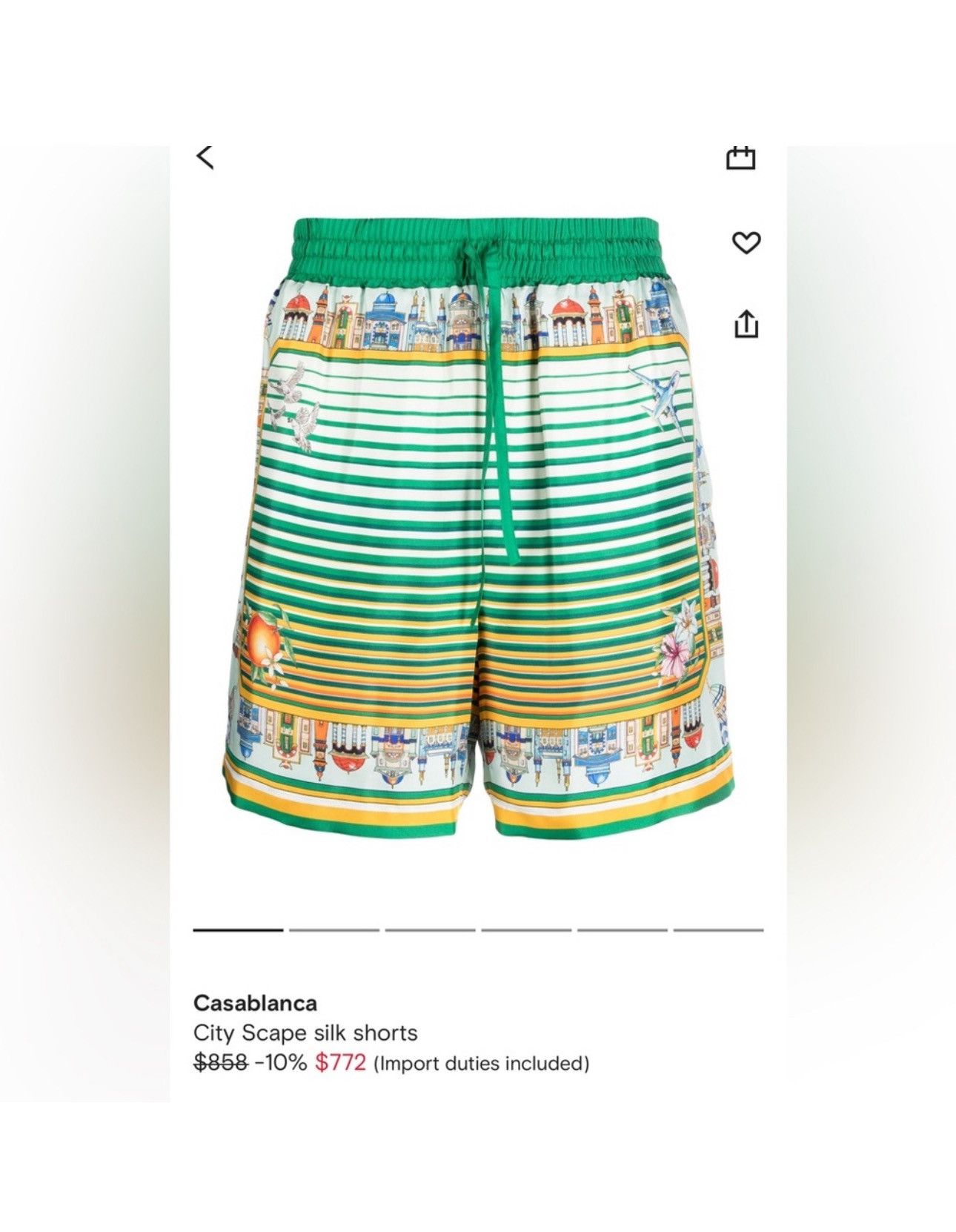 Casablanca Casablanca City Scape silk shorts Size US 32 / EU 48 - 5 Thumbnail