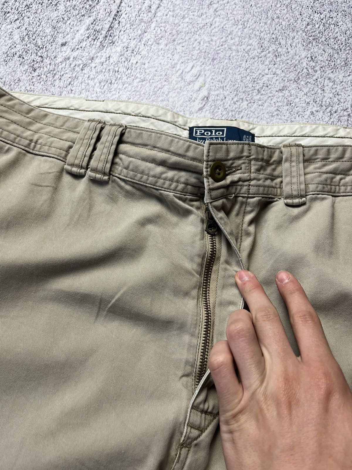 Polo Ralph Lauren Vintage Polo Ralph Lauren Distressed Cargo Shorts double kne Size US 42 / EU 58 - 13 Thumbnail