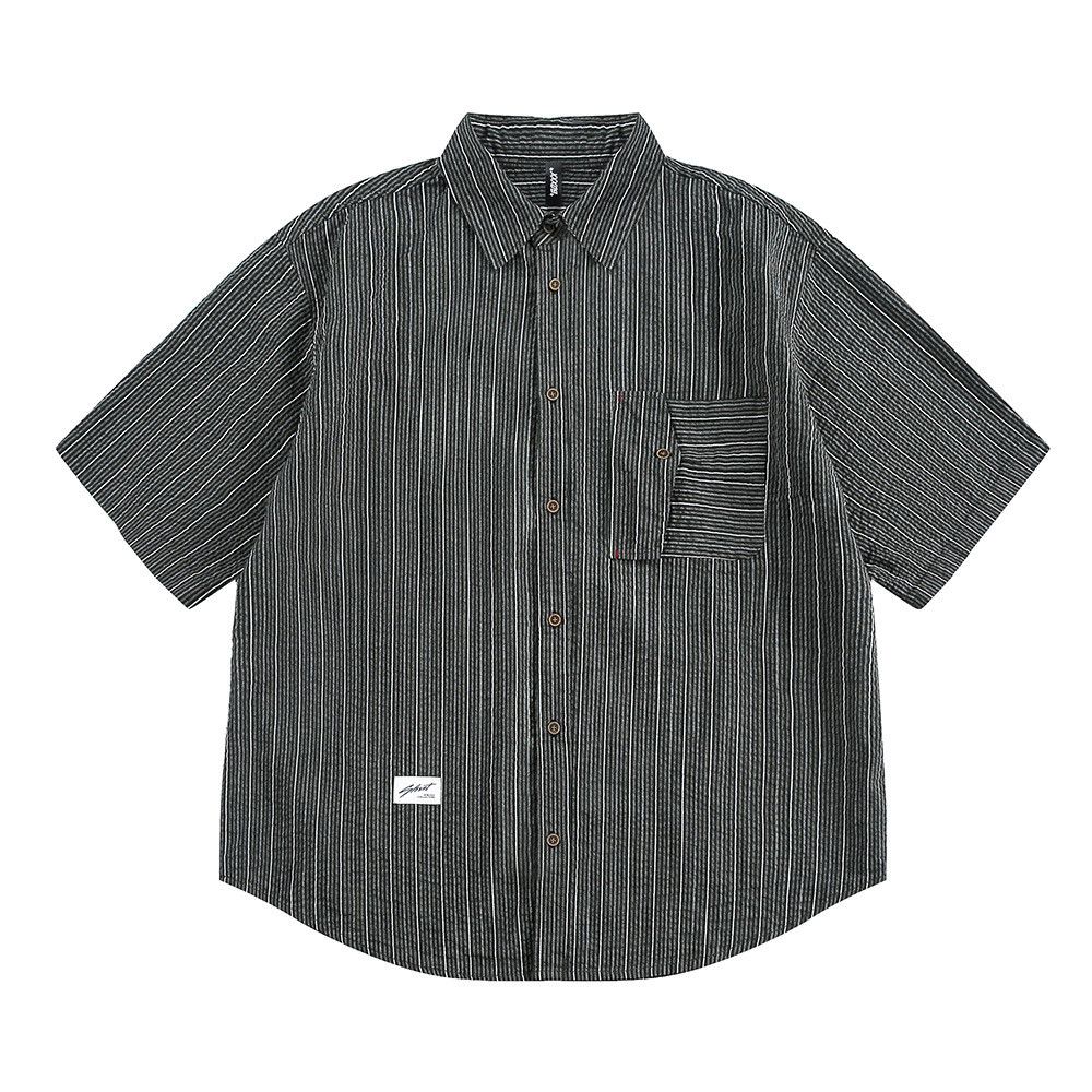 Japanese Brand × Vintage Men's Loose Casual American Street Pocket Striped Shirt Size US M / EU 48-50 / 2 - 1 Thumbnail