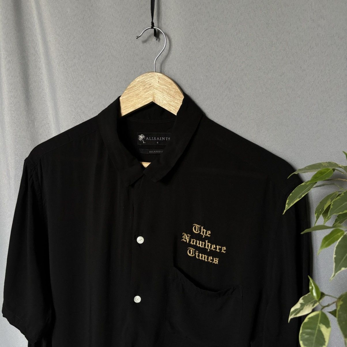 Allsaints Allsaints shirt viscose black rare small streetwear big logo Size US S / EU 44-46 / 1 - 2 Thumbnail