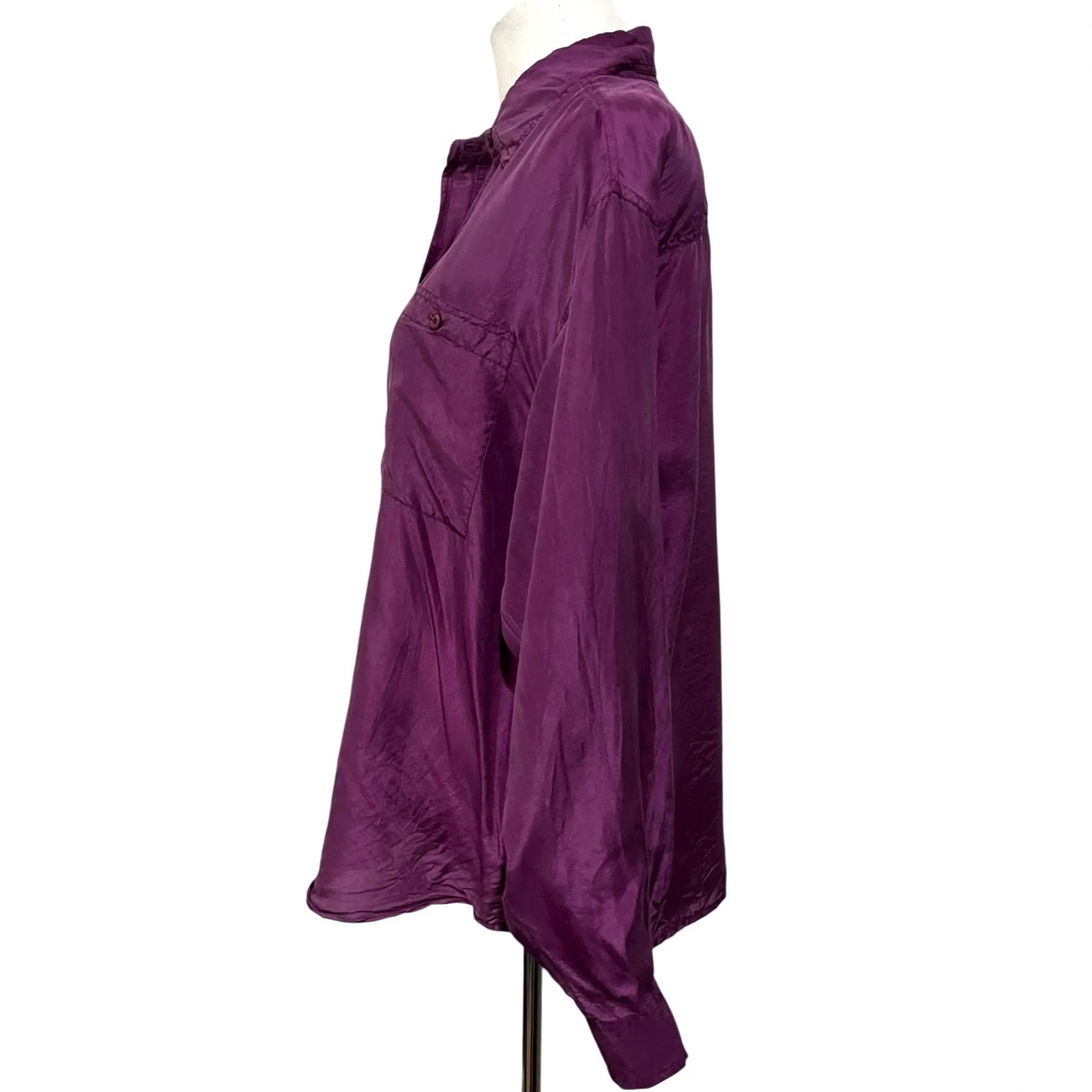 Vintage VINTAGE Silk Land Sport 100% Silk Blouse Purple Button-Up M Womens Size M / US 6-8 / IT 42-44 - 3 Thumbnail
