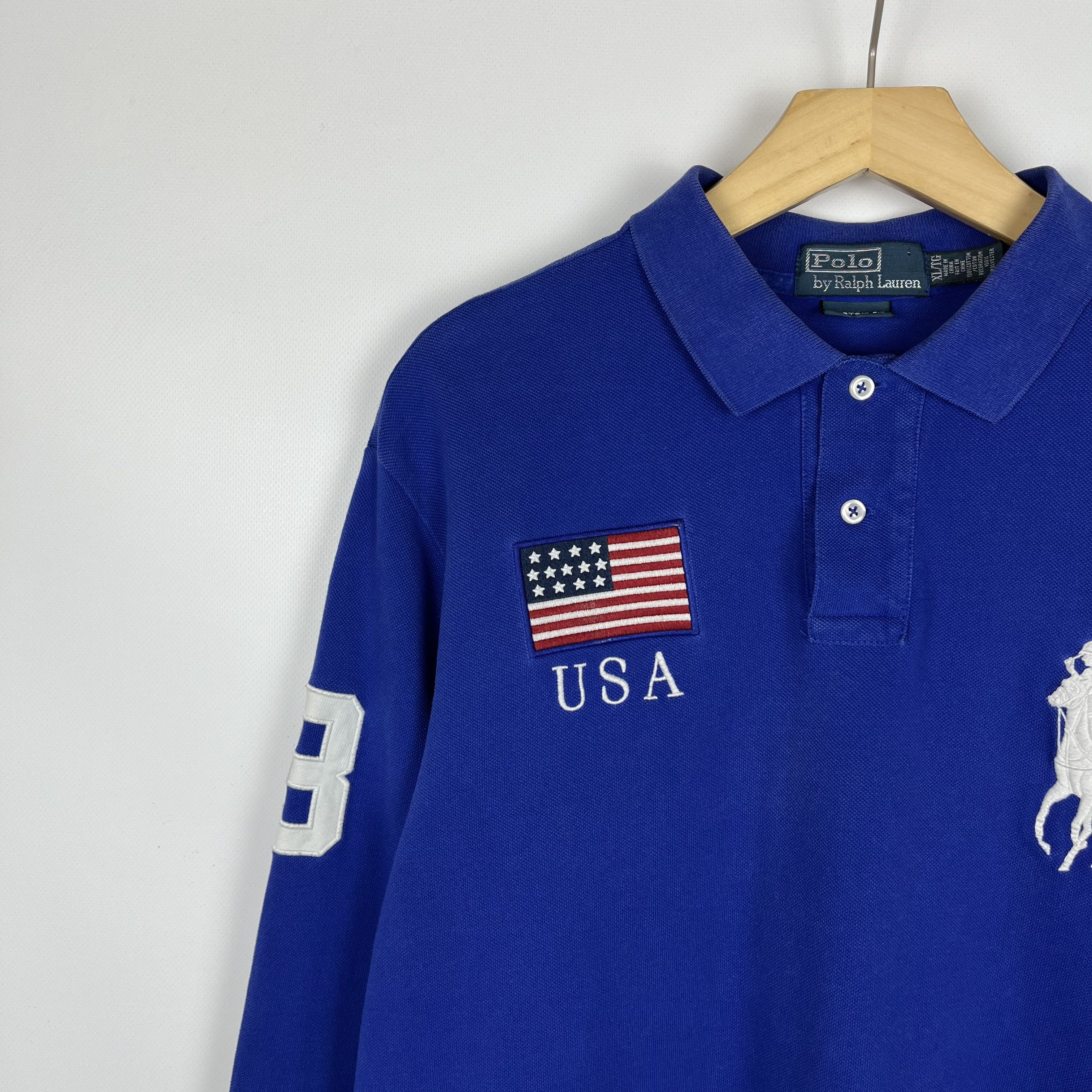 Polo Ralph Lauren Vintage Polo Ralph Lauren United States USA Rugby Shirt 90’s Size US XL / EU 56 / 4 - 5 Thumbnail