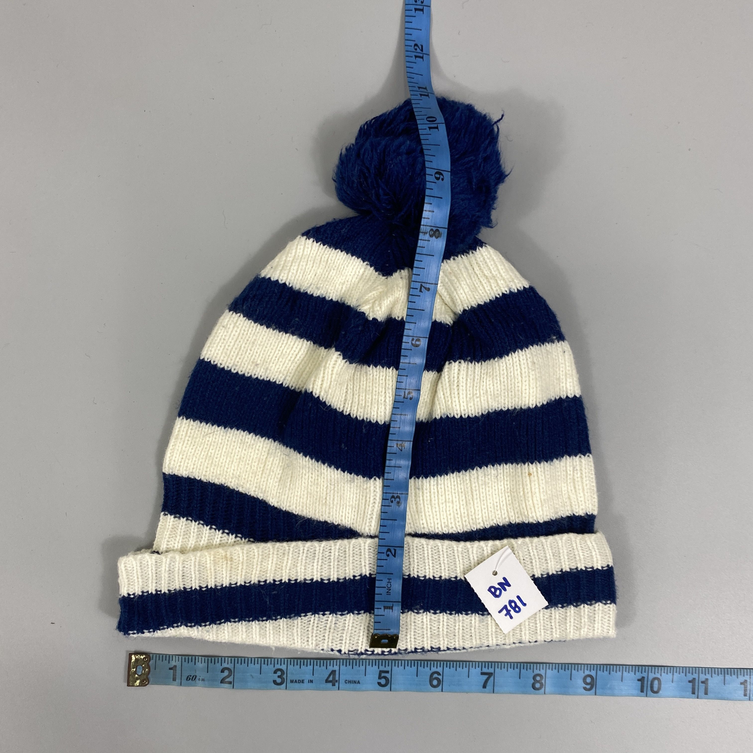 Japanese Brand Stripes Beanie Pom Pom-BN781 Size ONE SIZE - 5 Thumbnail