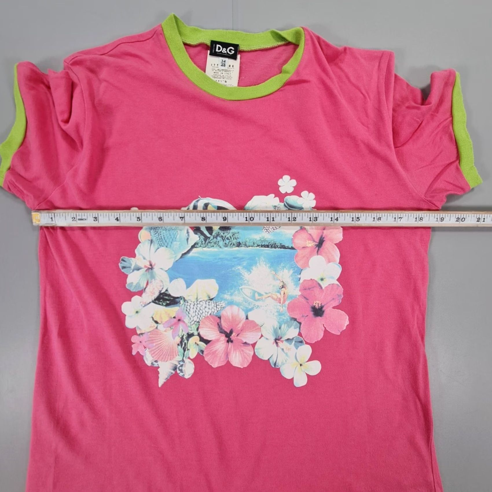 Dolce & Gabbana Dolce&Gabbana Womens T Shirt Pink 34/48 Medium Ringer Cotton Tee Short Sleeves Crew Neck Pullover Casual Designer All Seasons Size XXS / US 00 / IT 34 - 6 Thumbnail
