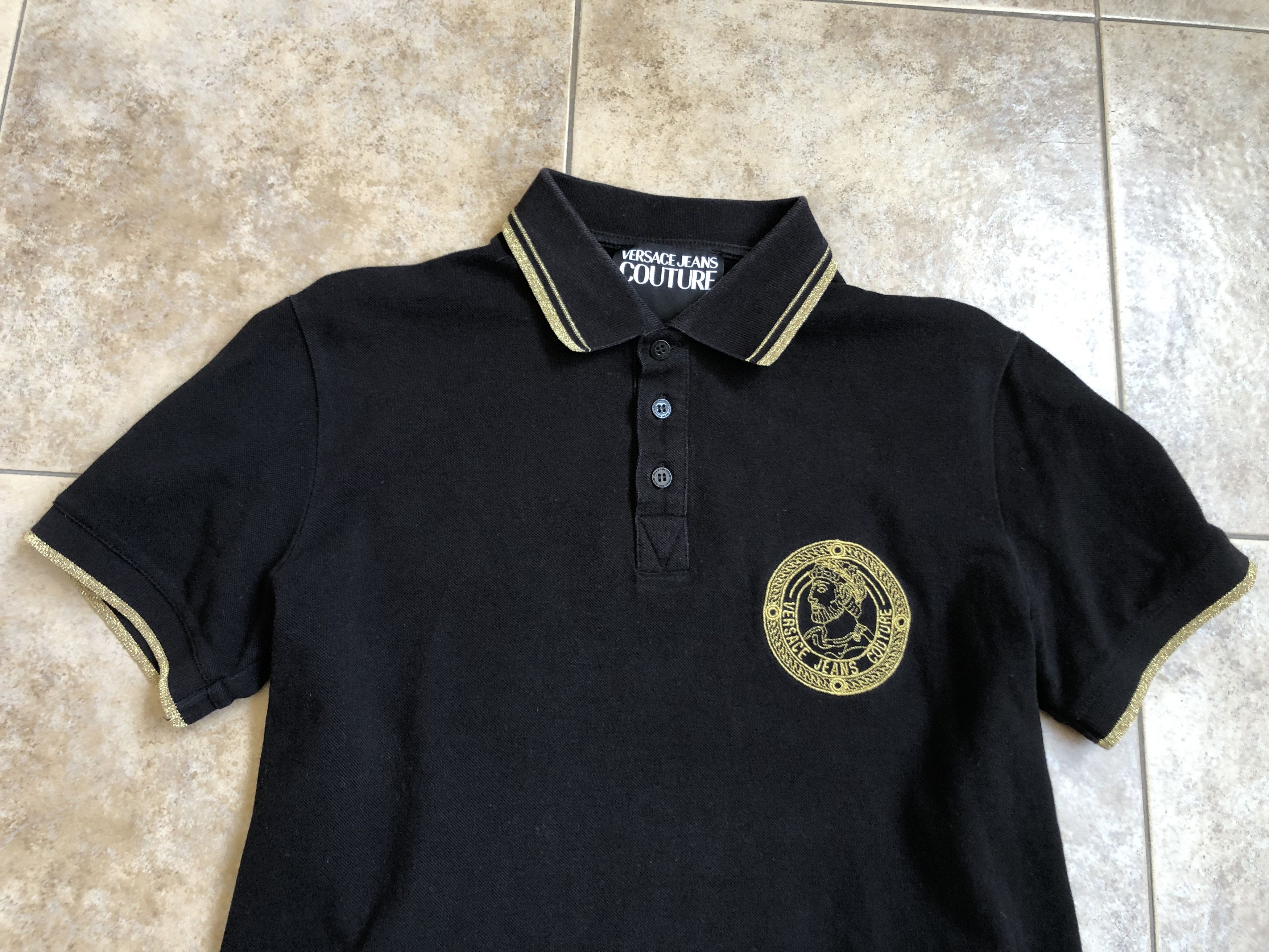 Versace Jeans Couture Versace Jeans Couture Black Polo T-Shirt Cotton Size US S / EU 44-46 / 1 - 8 Thumbnail