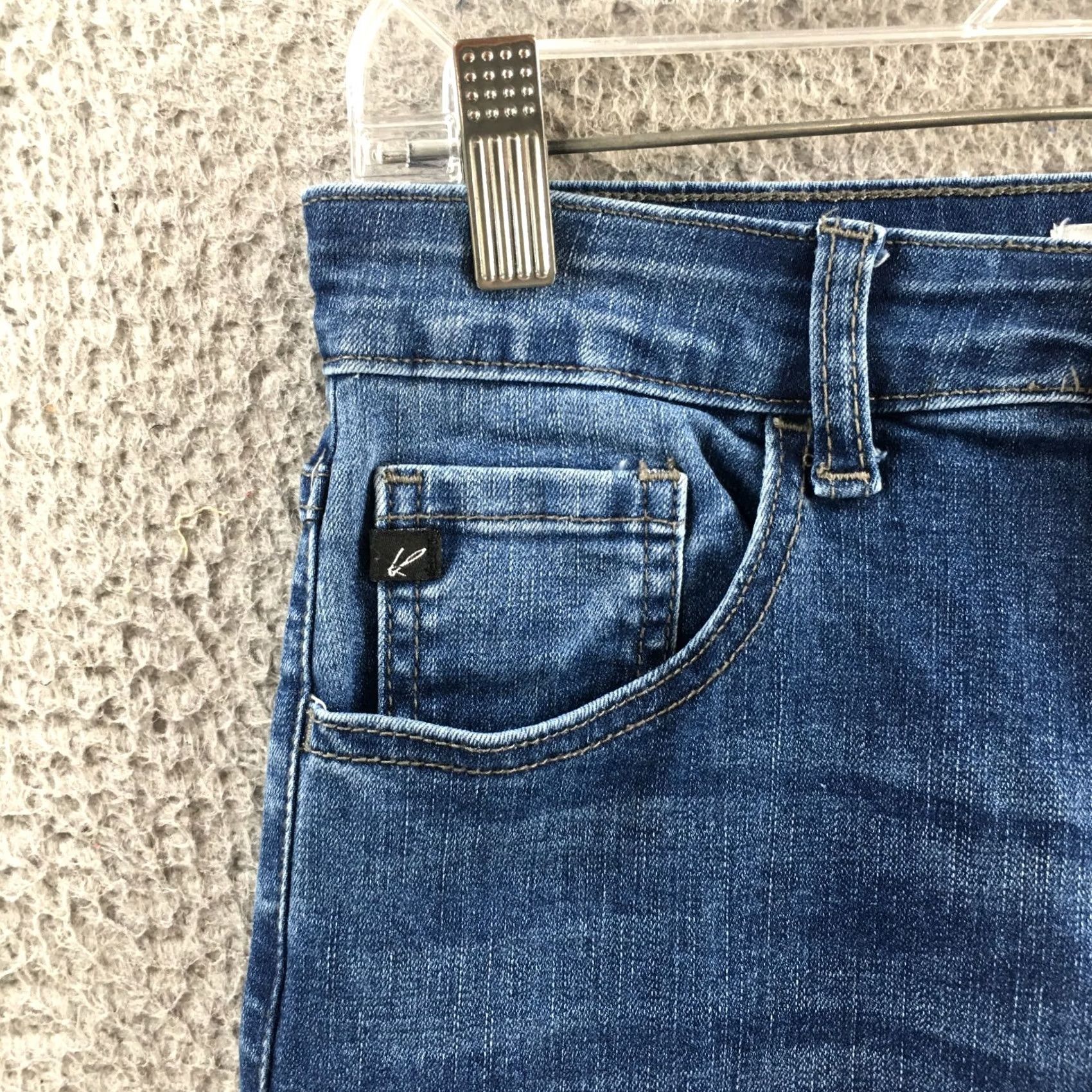 Vintage Kancan Skinny Jeans Womens 27 Blue Denim Mid Rise Zip Fly Pockets Jeans 28 Inseam Size 27" / US 4 / IT 40 - 3 Thumbnail