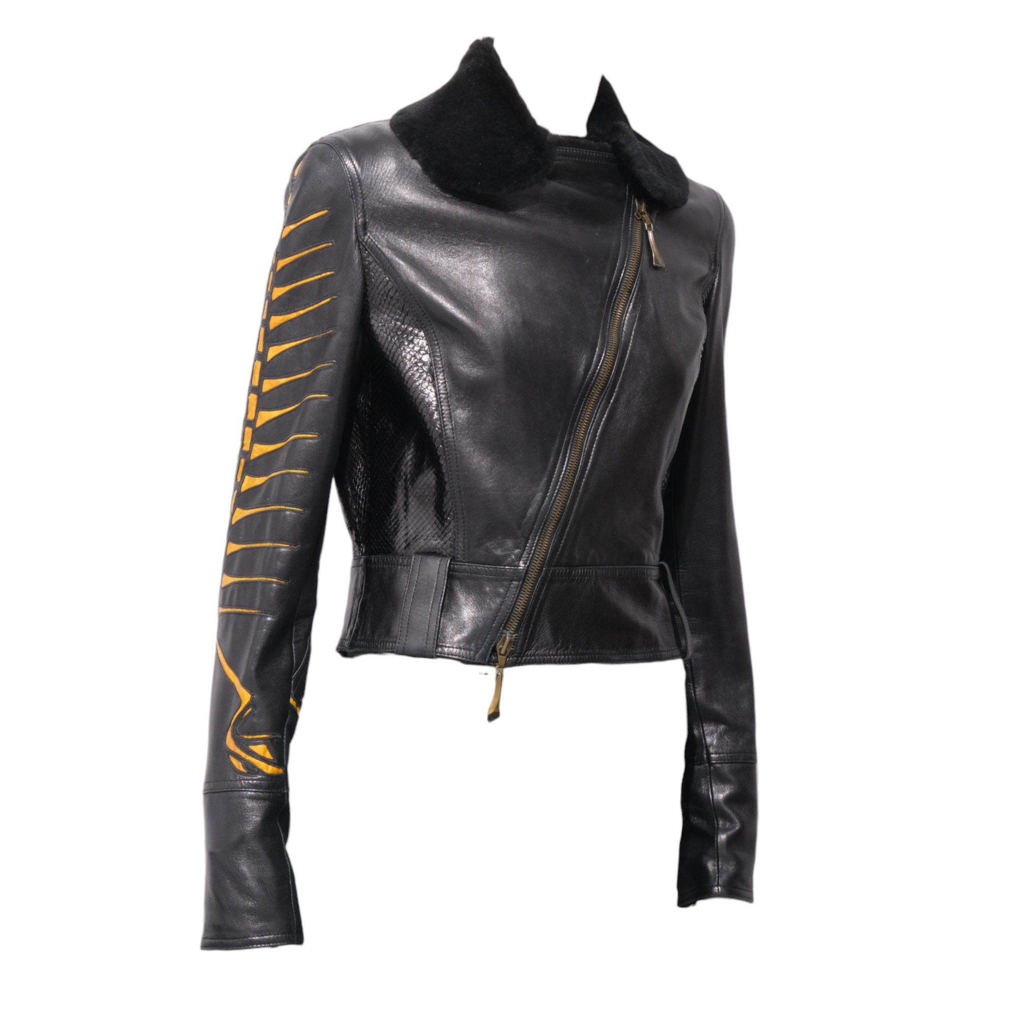 Roberto Cavalli FW2000 ICONIC Skeleton Double Rider Jacket Size M / US 6-8 / IT 42-44 - 1 Thumbnail