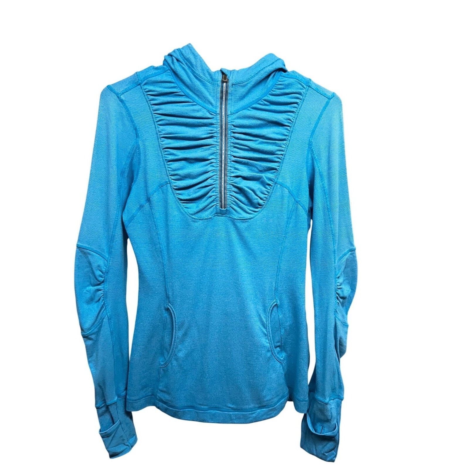 Lululemon Lululemon Run Your Heart Out Blue Hoodie Top Shirt Pockets 6 Size M / US 6-8 / IT 42-44 - 1 Thumbnail