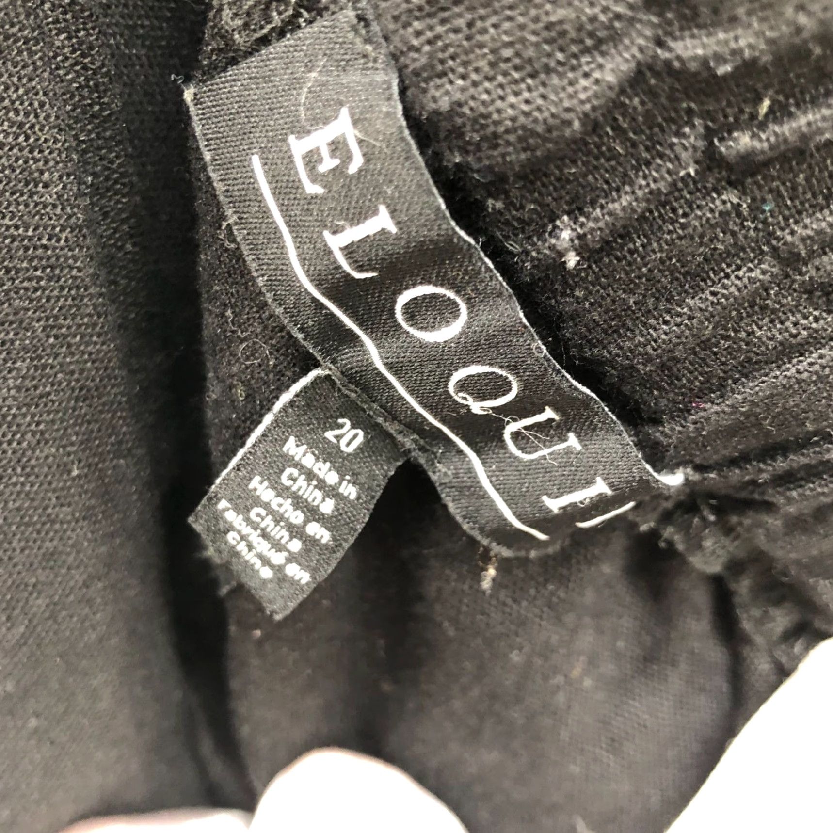 Vintage Eloquii Skirt Womens 20 Black Wrap Skort Side Zip Asymmetric Linen Blend Size 42" / US 20 - 7 Thumbnail