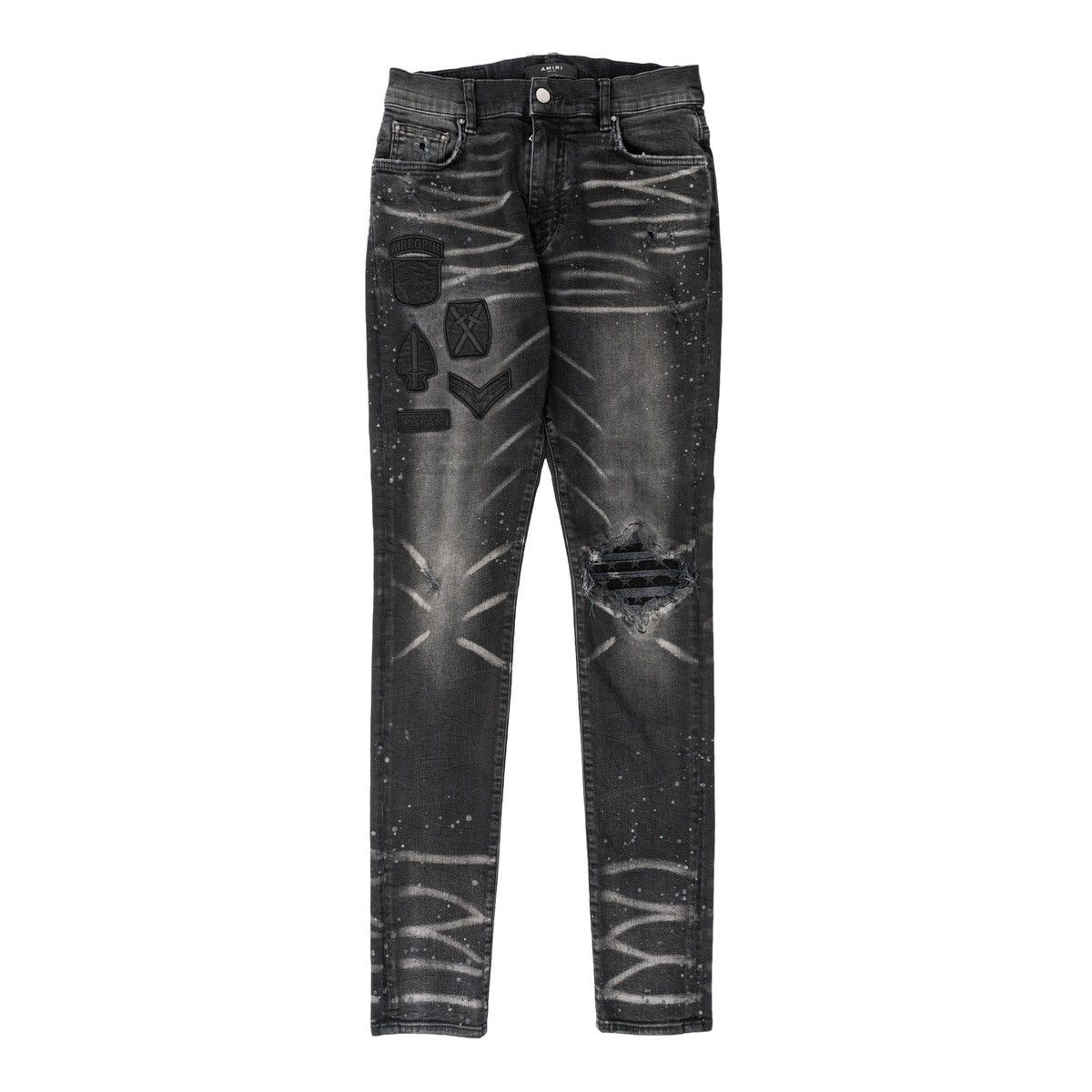 Amiri Painter Military Patch Jeans Black