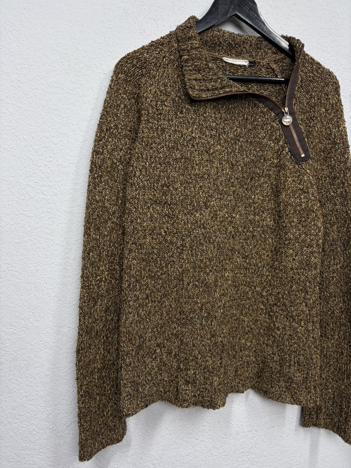If Six Was Nine Asymmetric Rick Owens Vibe Zip High-Neck Knit Sweater Y2K Size US M / EU 48-50 / 2 - 3 Thumbnail