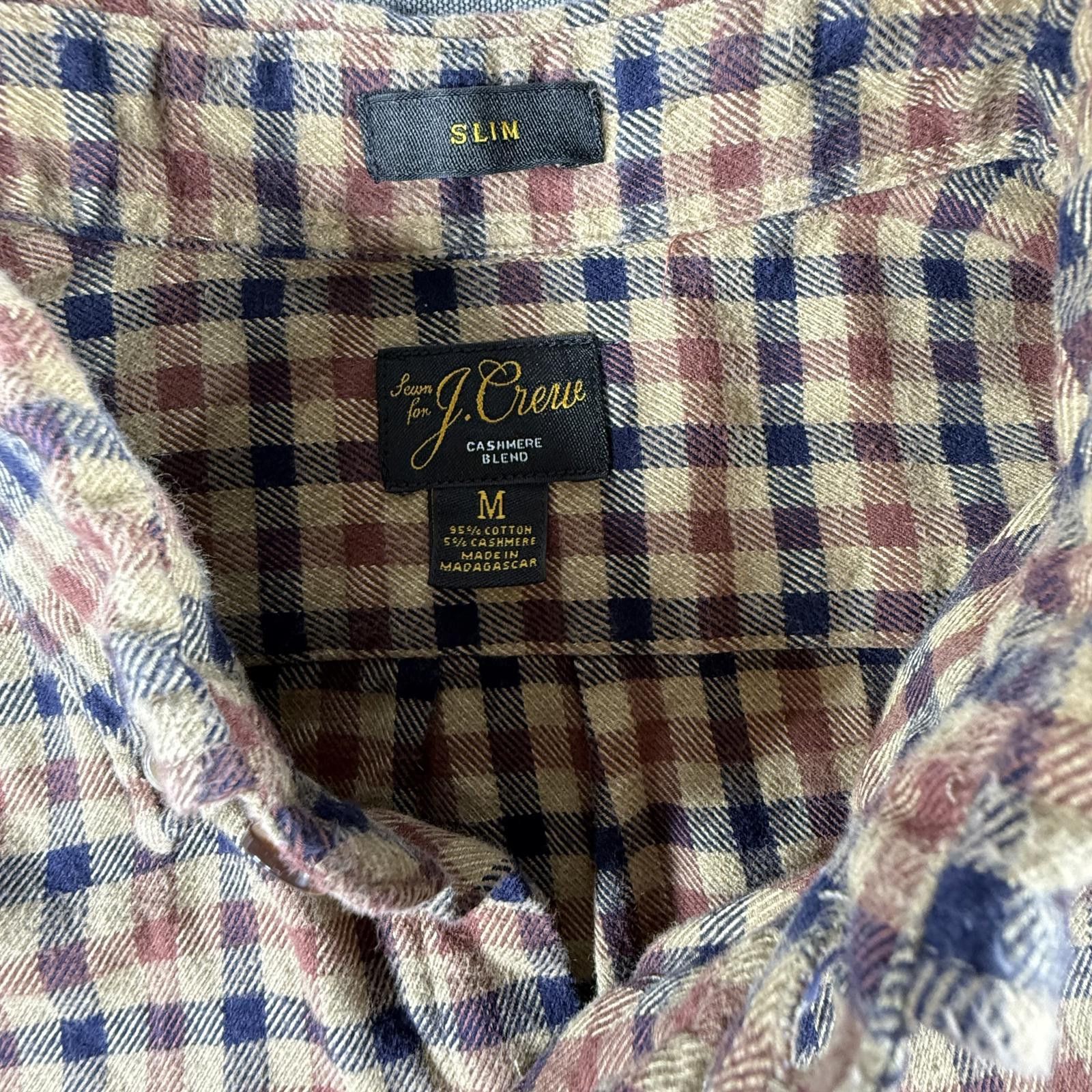 J.Crew J-Crew Shirt Men's M Brown Flannel Cashmere Blend Slim Fit Size US M / EU 48-50 / 2 - 4 Thumbnail