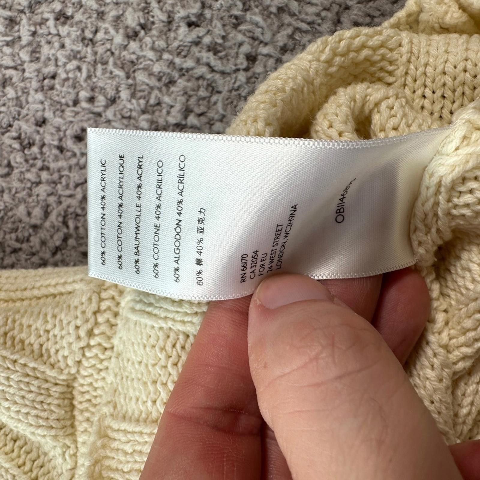 Urban Outfitters Urban Outfitters Cream Ribbed Knit Cropped V Neck Sweater S Size S / US 4 / IT 40 - 5 Thumbnail