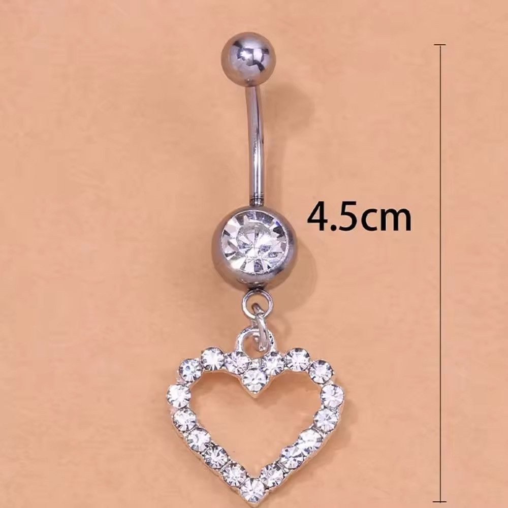 Vintage Stonefans Rhinestone Heart Belly Button Nails Body Size ONE SIZE - 4 Thumbnail