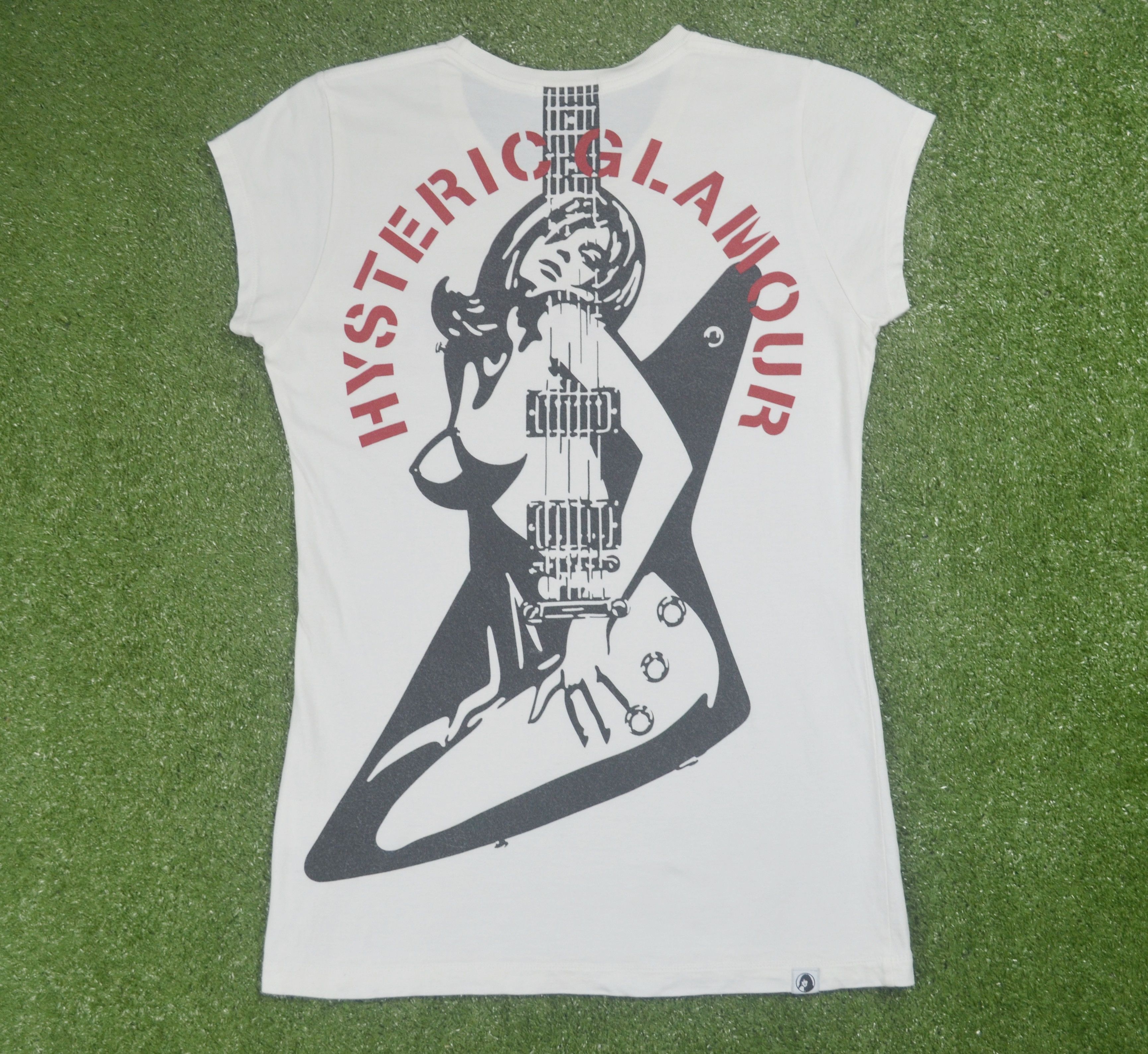 image of Hysteric Glamour Lets Rock Big Logo Womans Tee in White, Men's (Size XS)