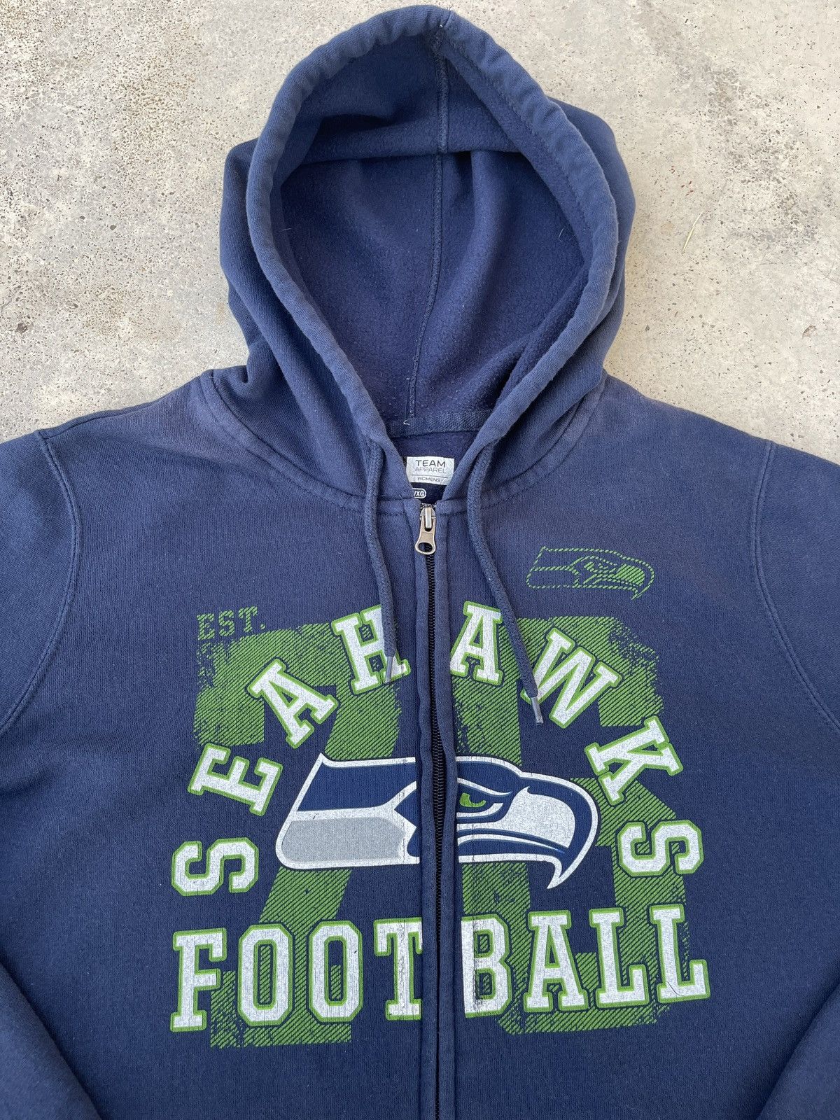 NFL × Vintage Vintage Seattle Seahawks Footbal Full Zipper Hoodie Size US L / EU 52-54 / 3 - 6 Thumbnail