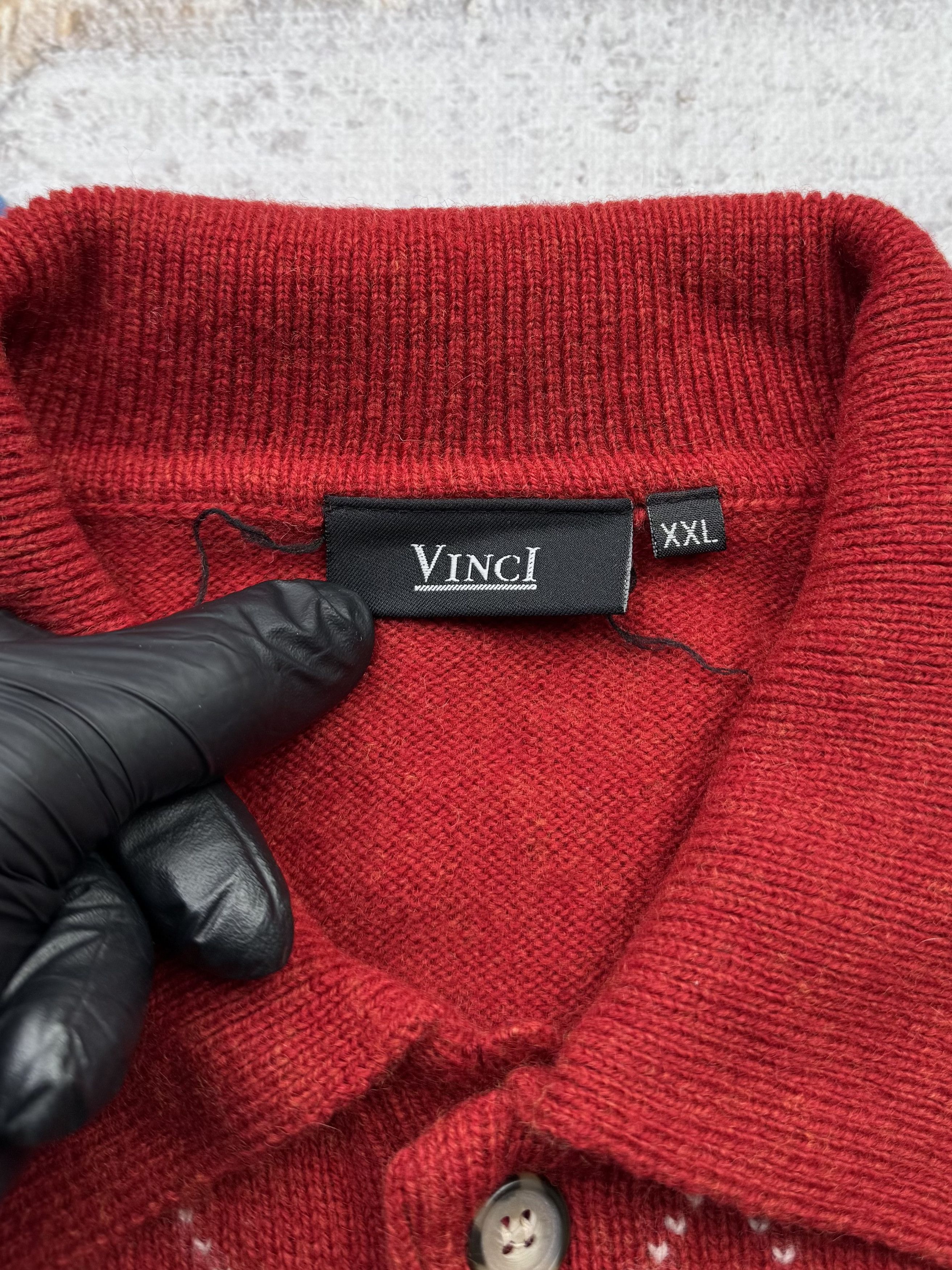 Vintage Retro Wool Sweater With Geometric Details A462(90) Size US XXL / EU 58 / 5 - 4 Thumbnail