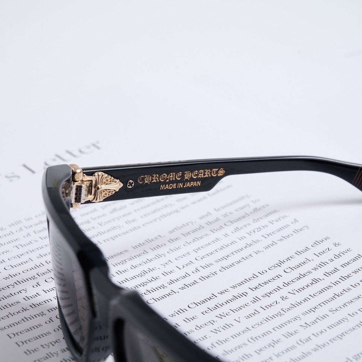 Chrome Hearts CHROME HEARTS BOX-OFFICER BLACK - 18KGP SUNGLASSES Size ONE SIZE - 4 Thumbnail
