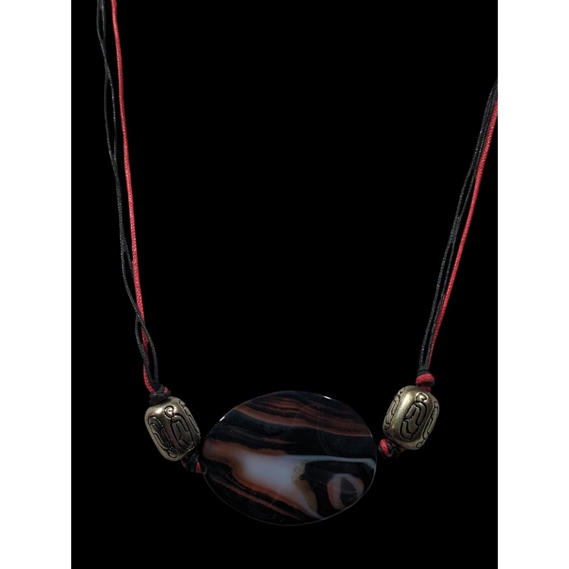 Other Handmade Connection Stone Red And Black Pendant Necklace Size ONE SIZE - 6 Thumbnail
