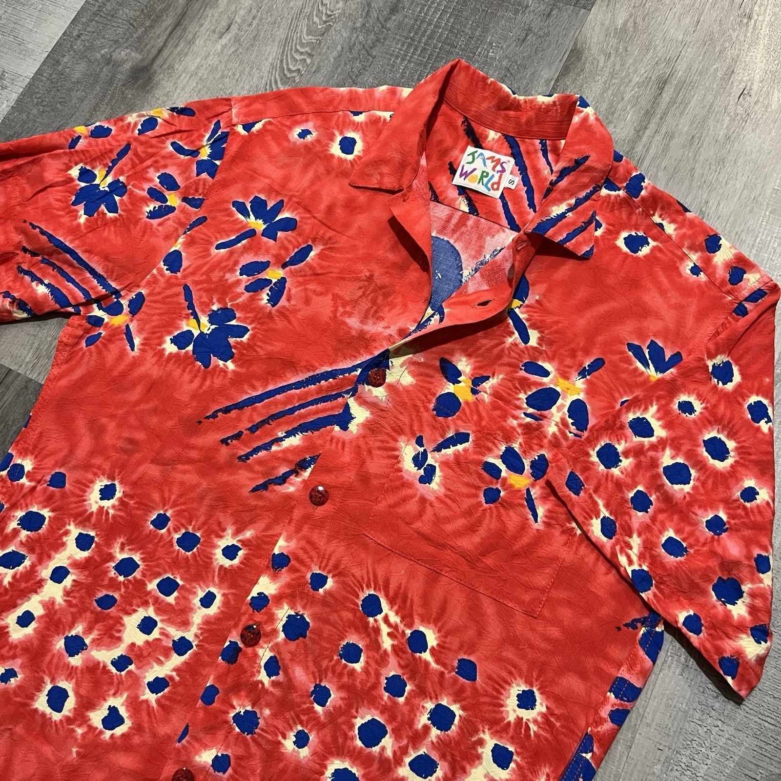 Jams World VTG JAMS World Hawaiian Shirt Floral Aloha Beach SS Rayon S Size US S / EU 44-46 / 1 - 3 Thumbnail