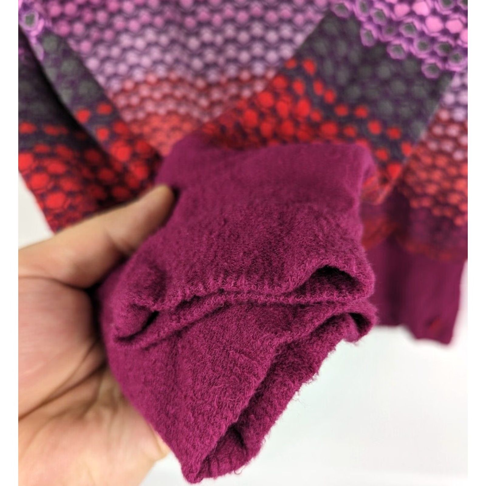 Vintage Josie Natori Pajama Top Womens Small Red Purple Rayon Henley Long Sleeve Size S / US 4 / IT 40 - 3 Thumbnail