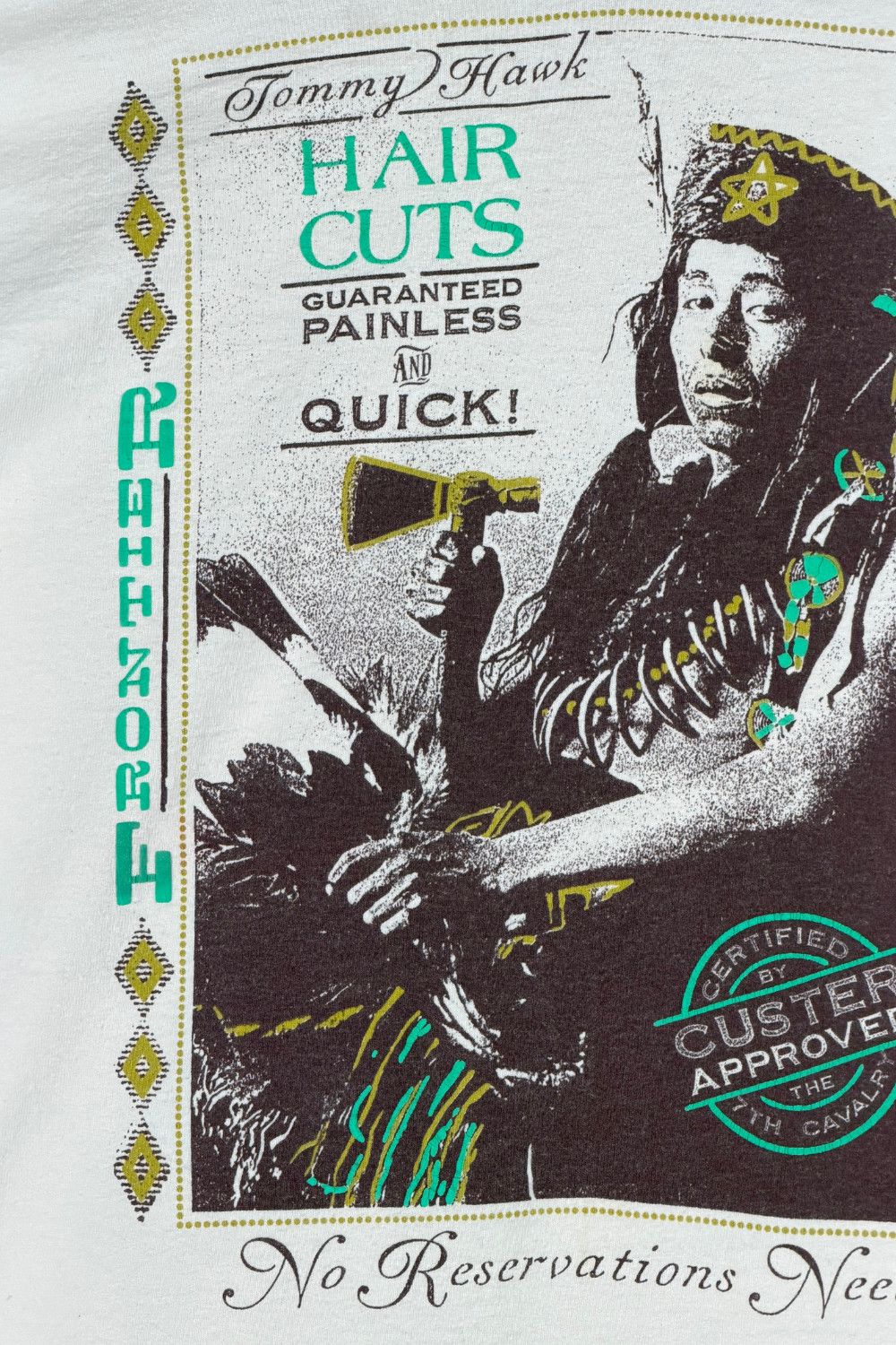 Vintage 1991 Tommy Hawk Way Out West Graphic Tee Americana T-Shirt Size US L / EU 52-54 / 3 - 6 Thumbnail