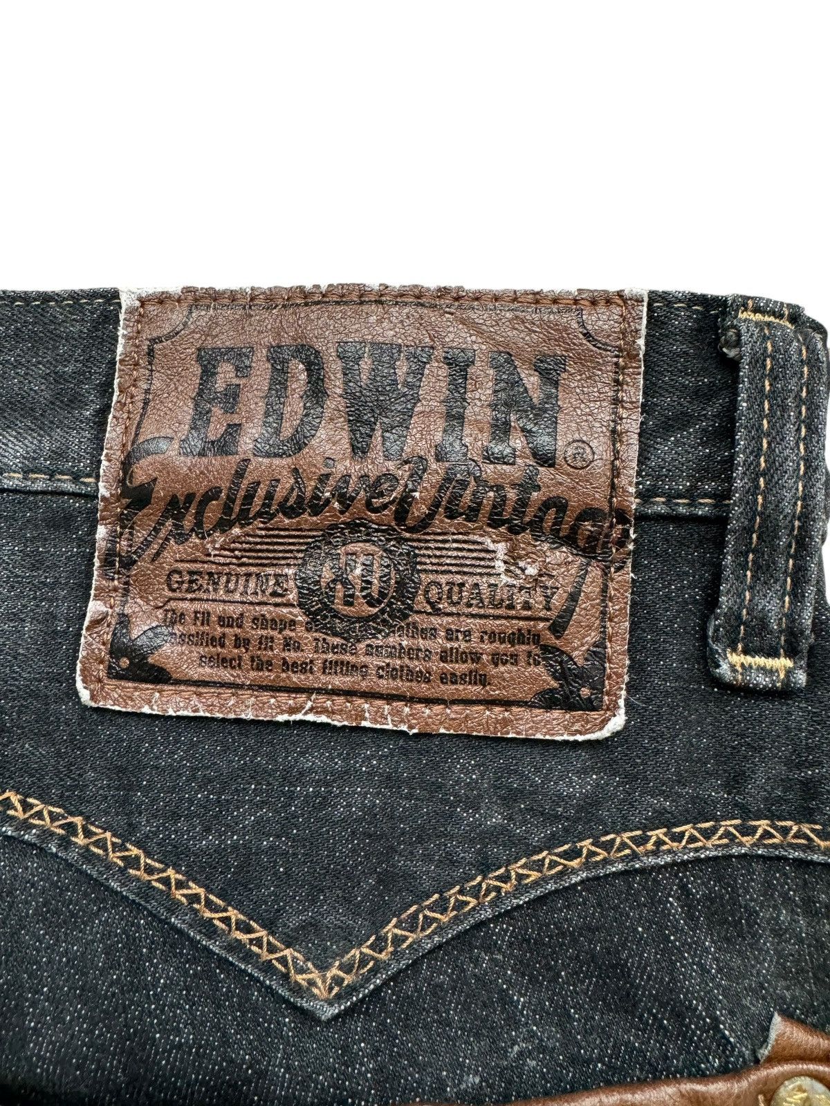 Edwin Vintage EDWIN XV Exclusive Black Denim Jeans Size US 35 - 4 Thumbnail