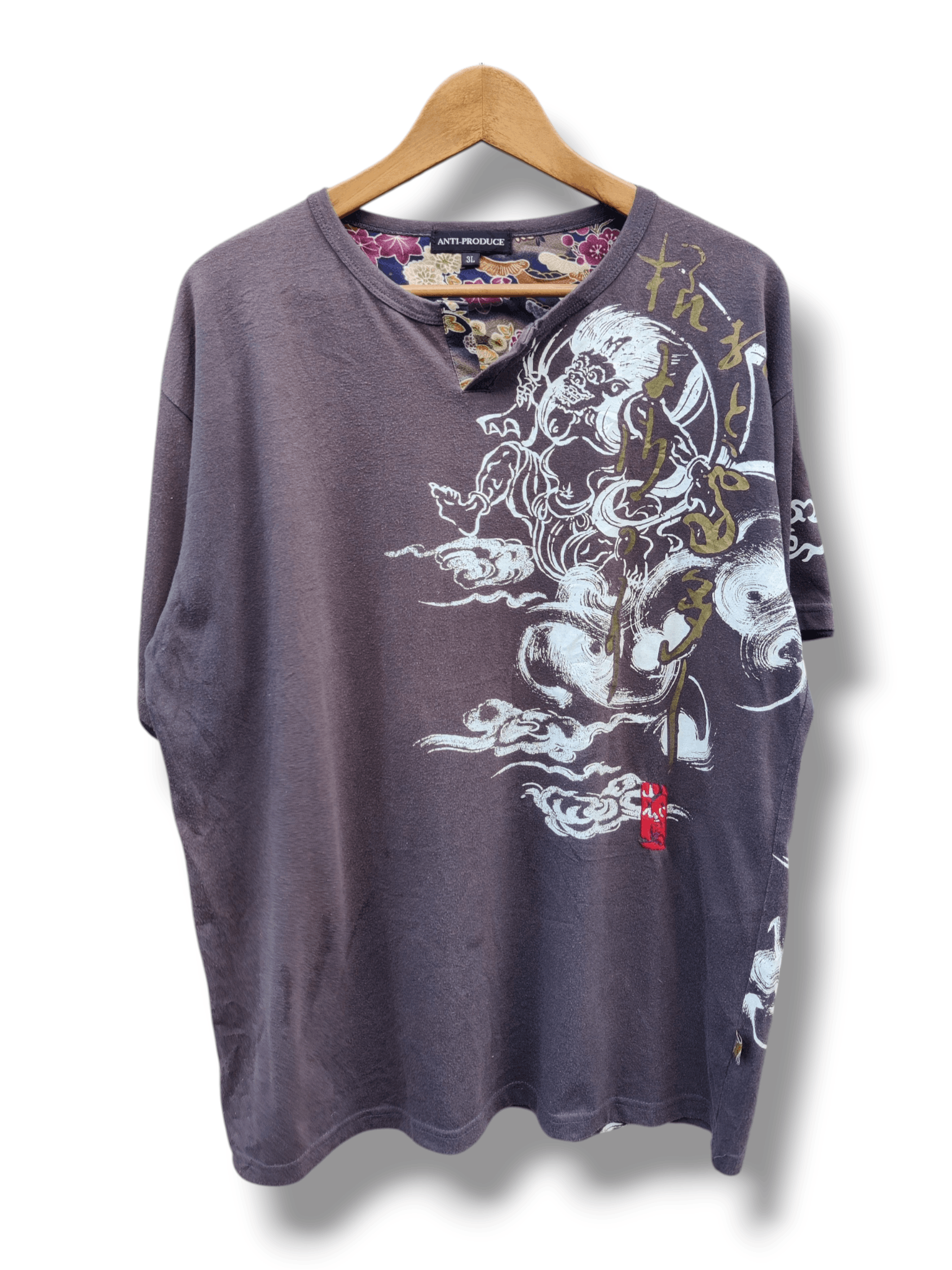 14th Addiction Vintage Sun Faded Fujin Raijin Japanese Sukajan Shirt Size US XL / EU 56 / 4 - 2 Thumbnail
