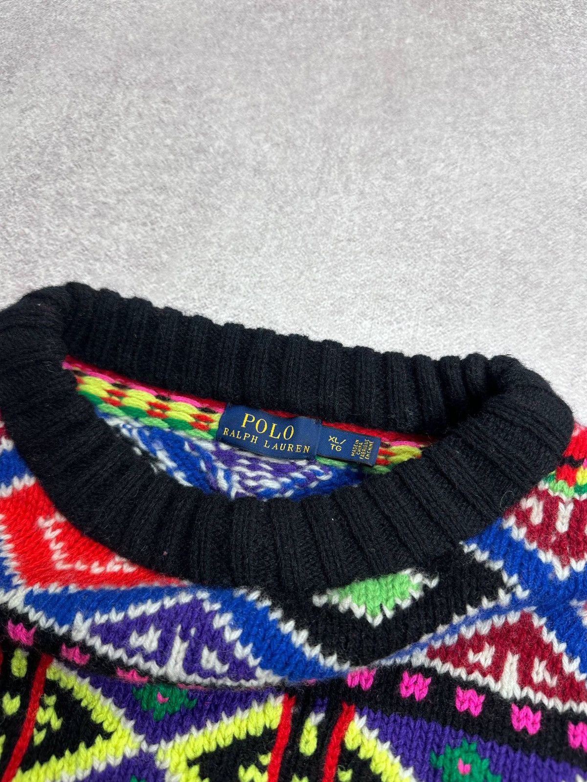 Polo Ralph Lauren Vintage 90s Polo Ralph Lauren Hard Knit Sweater Y2K XL Size US XL / EU 56 / 4 - 4 Thumbnail
