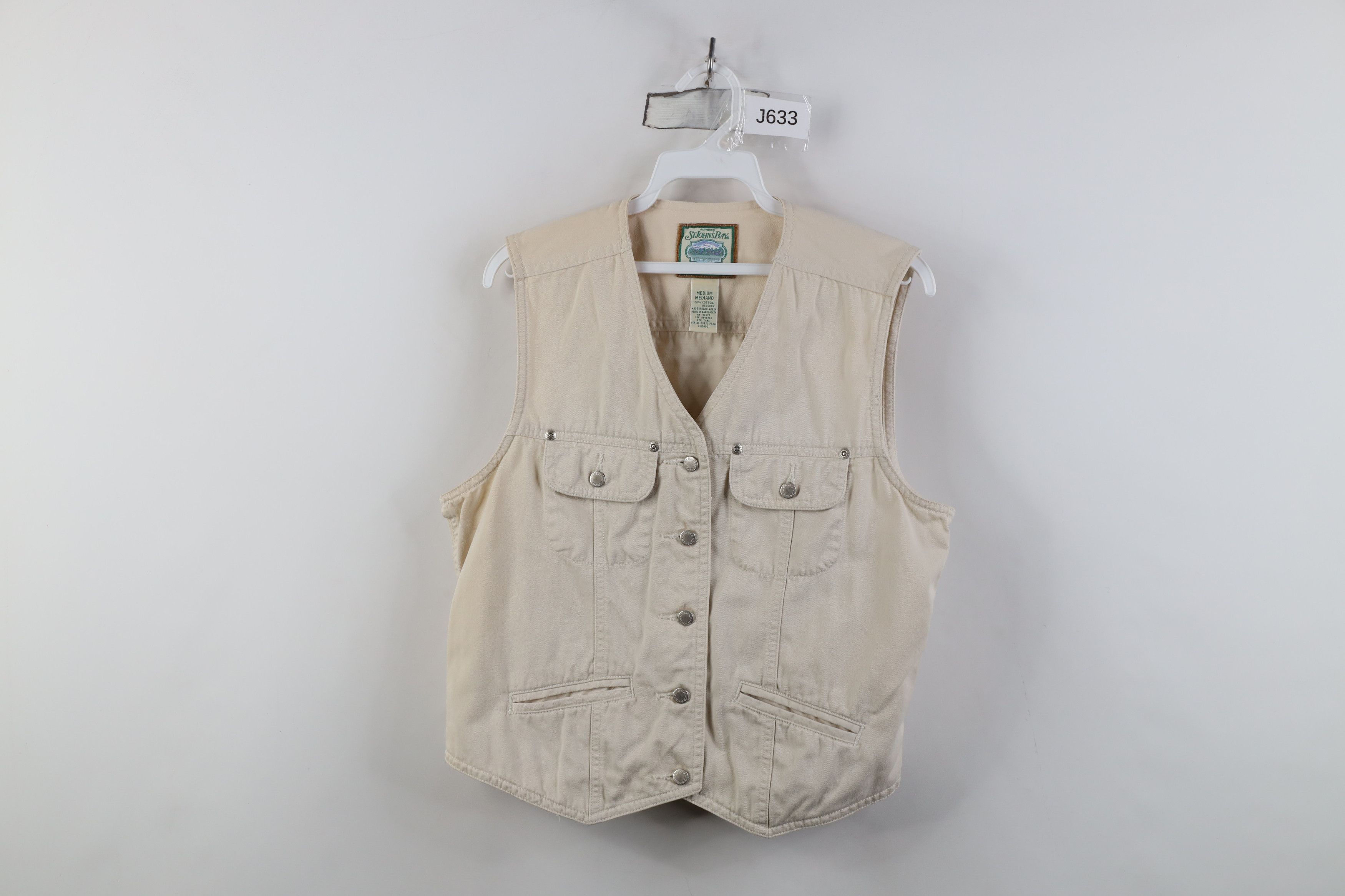 Vintage Vintage 90s Streetwear Buckle Back Vest Jacket Beige Size M / US 6-8 / IT 42-44 - 1 Thumbnail