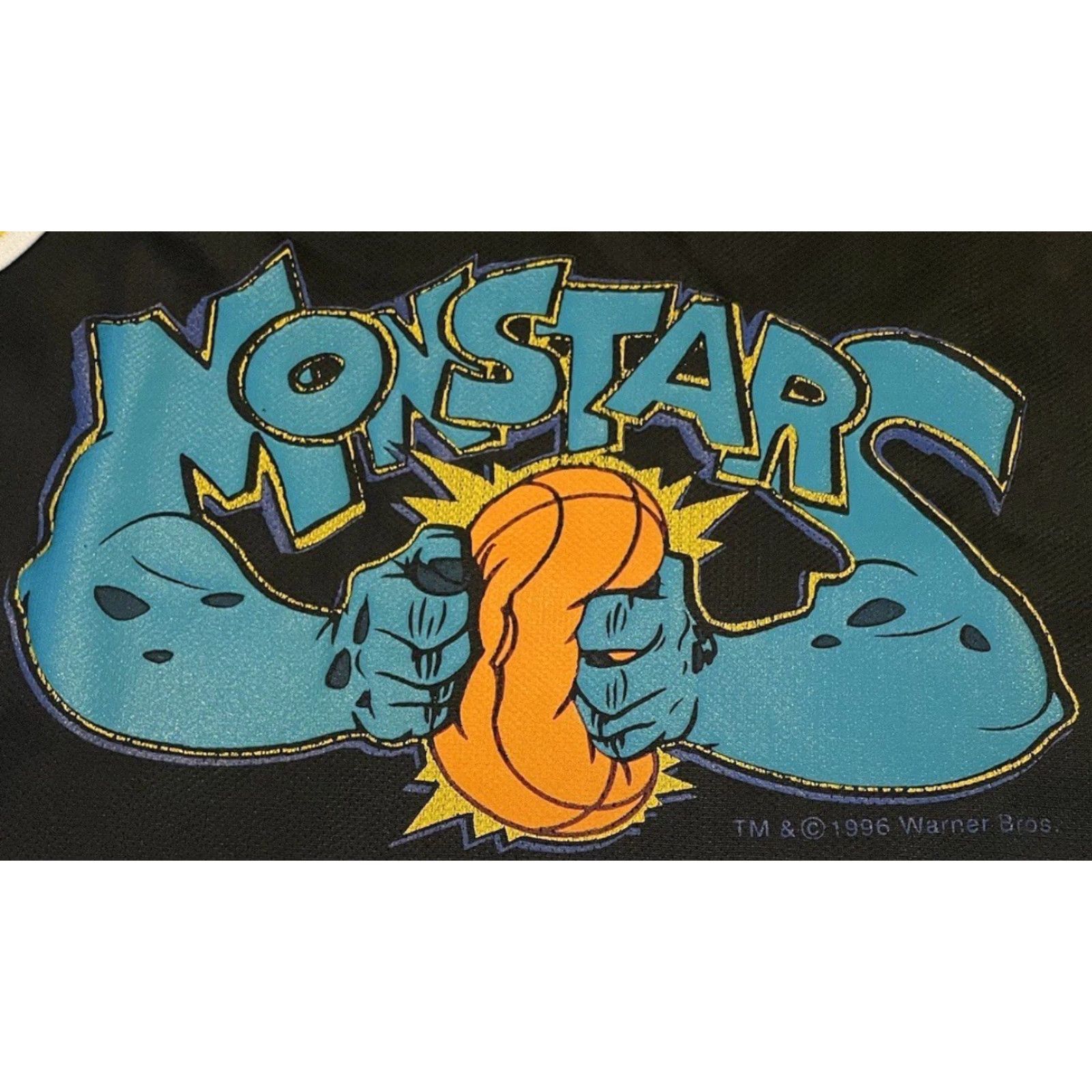 Vintage VINTAGE Champion Space Jam Monstars Jersey 40 Looney Tunes Basketball Shirt Mens Size 40 Black 90s Cartoon Movie Humour Basketball NBA Size US L / EU 52-54 / 3 - 3 Thumbnail