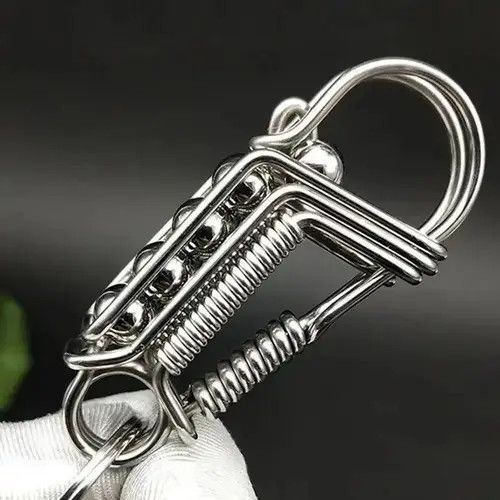Vintage Stainless steel Handicraft Mechanical KeyRing Size ONE SIZE - 1 Thumbnail