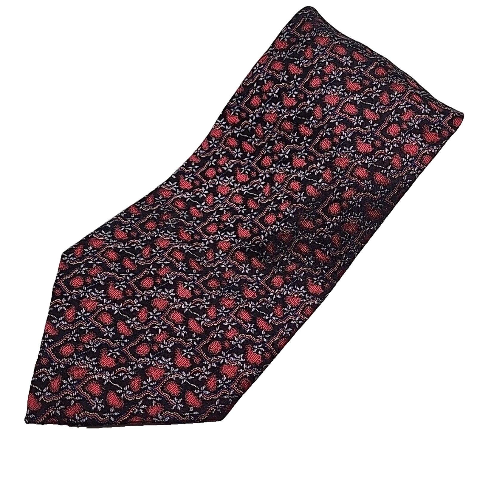 Other Ferrell Reed Silk Jacquard Necktie - Red Floral - Like New Size ONE SIZE - 1 Thumbnail