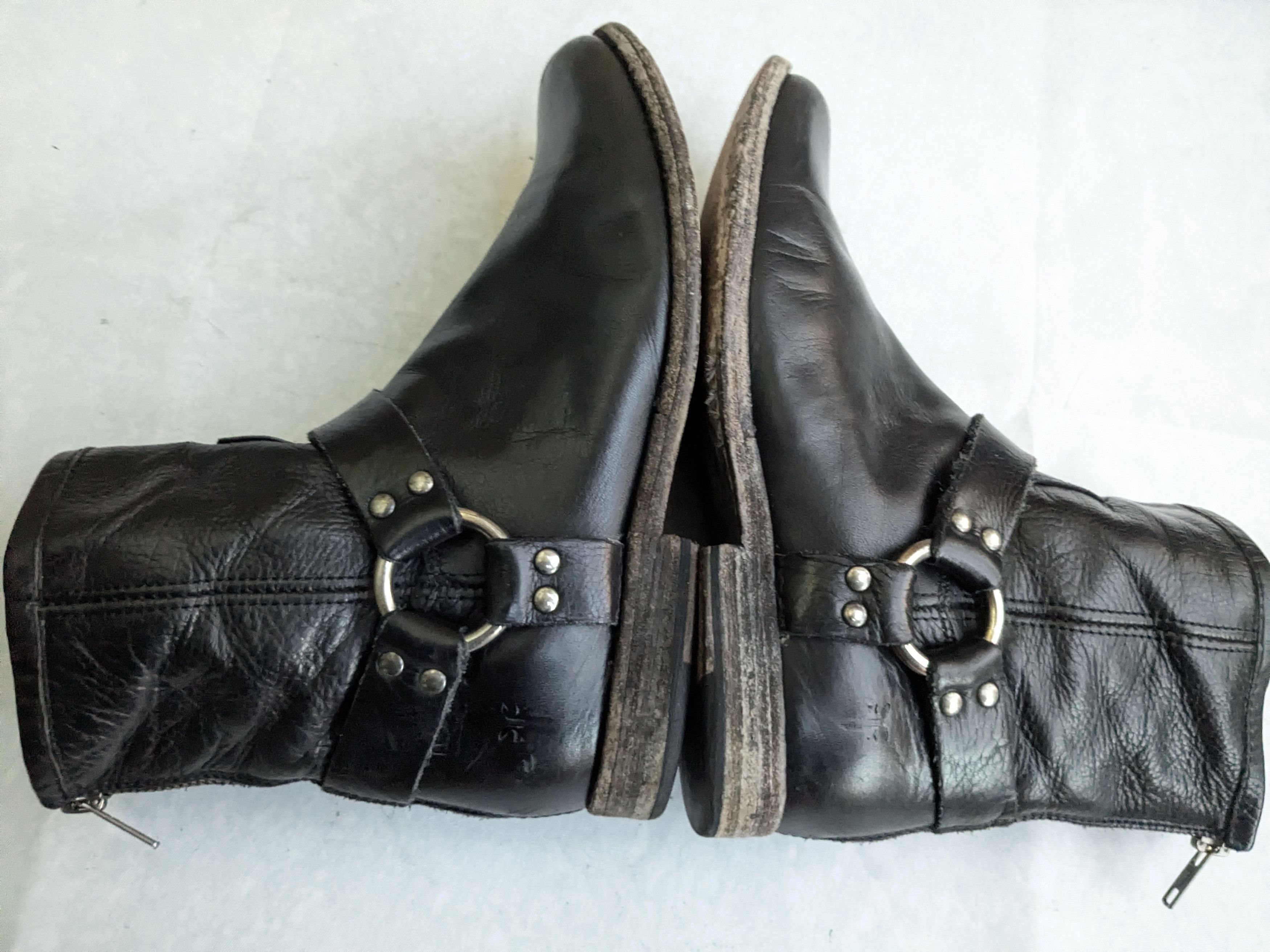 Frye Frye Harness Boots Black 7 Leather Back Zip Size US 7 / EU 40 - 11 Thumbnail