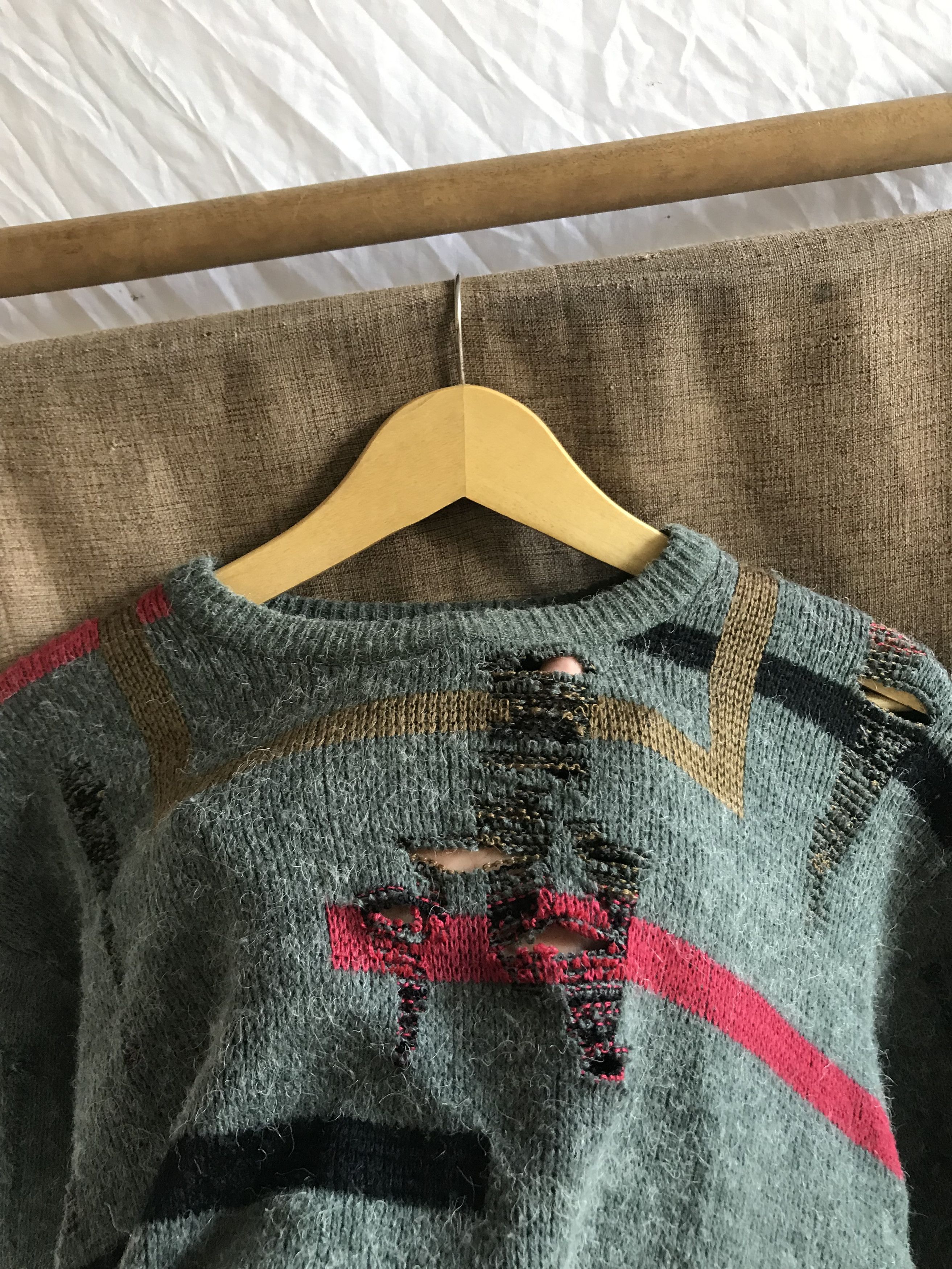 Japanese Brand 📦NEEDGONE📦 Kosugi Japanese Distressed Knitted Mohair Size US M / EU 48-50 / 2 - 3 Thumbnail