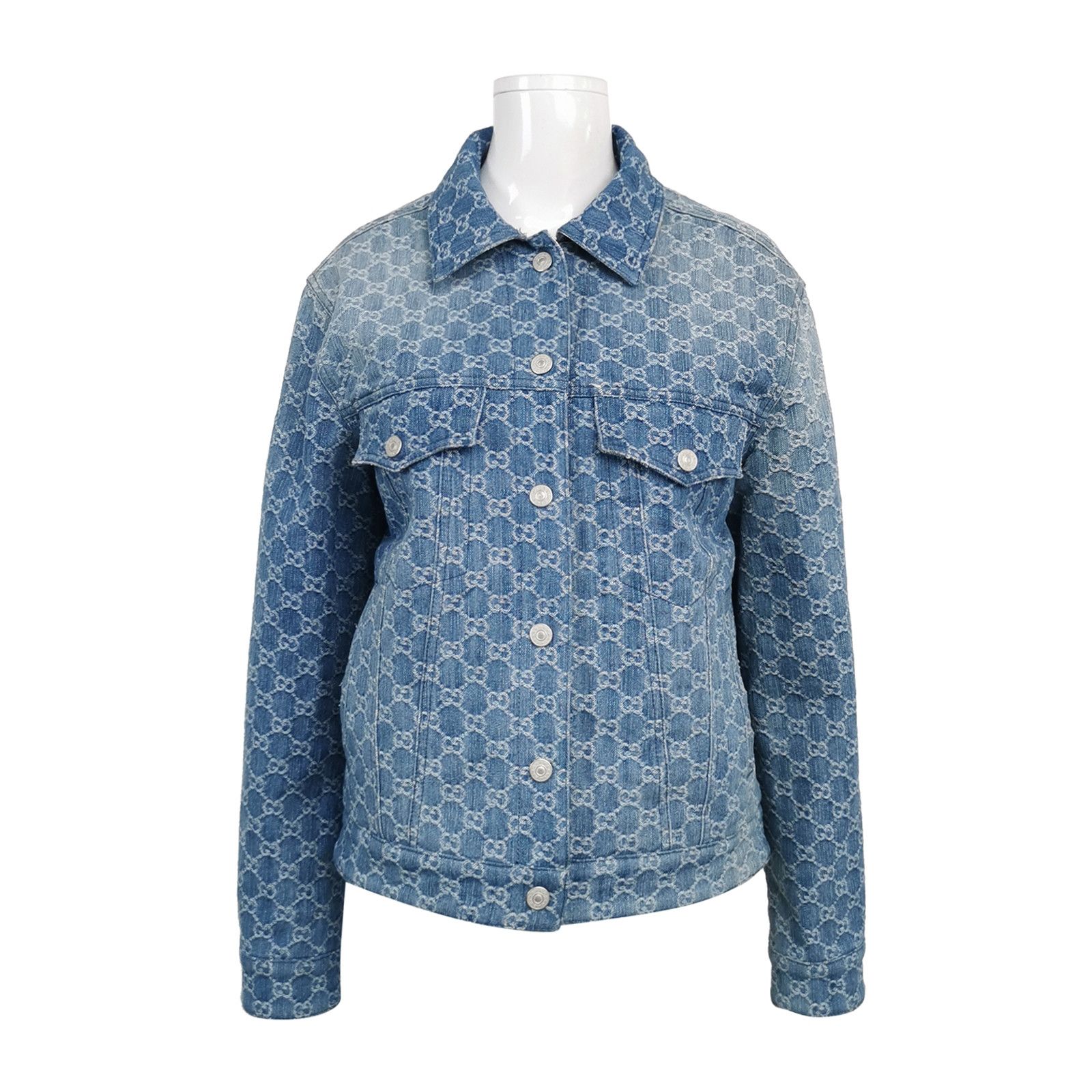 Gucci Gucci GG Pattern Denim Jacket XXS Size XXS / US 00 / IT 34 - 1 Thumbnail