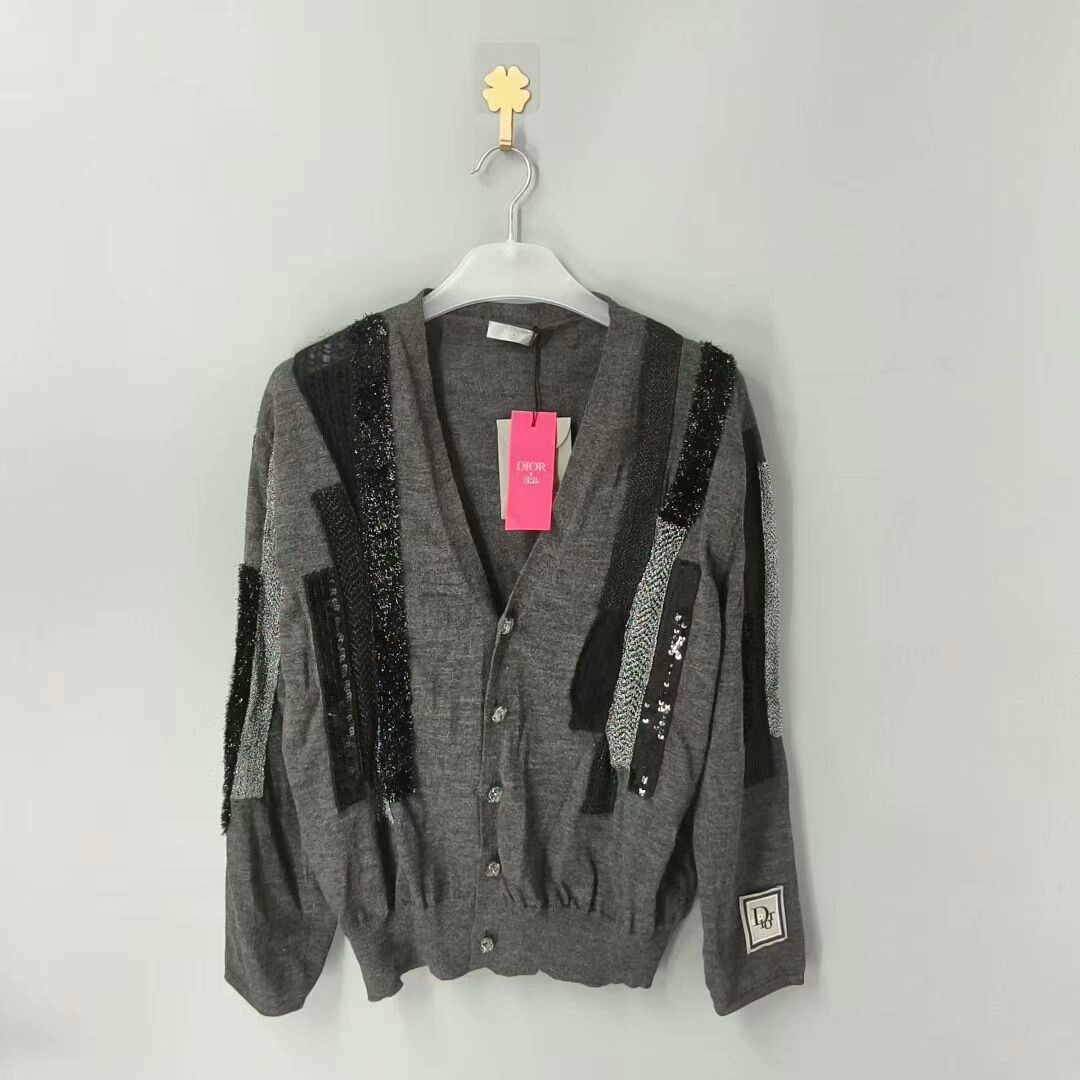 Dior Dior x ERL Wool Sequin Embroidered Cardigan Size L / US 10 / IT 46 - 1 Thumbnail