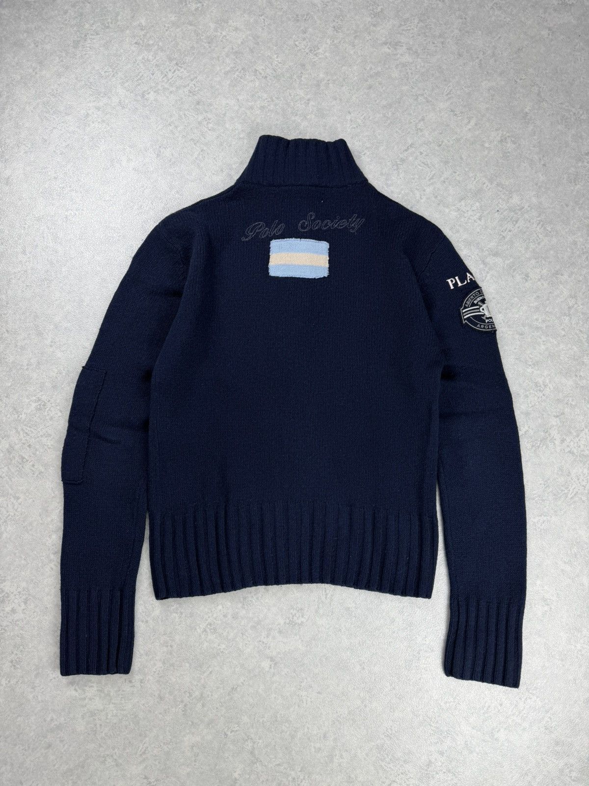 La Martina La Martina Men’s Merino Wool Full Zip Sweater Navy Size M Size US M / EU 48-50 / 2 - 7 Thumbnail