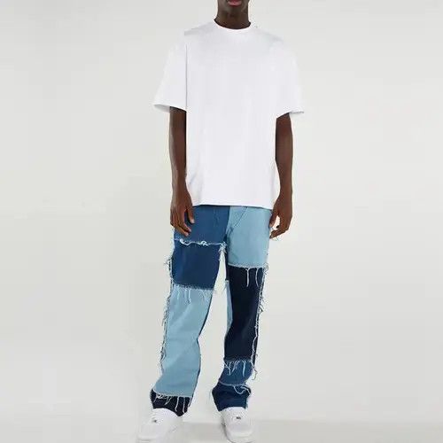 Japanese Brand × Jean Patchwork Blue Denim Jeans Size US 32 / EU 48 - 2 Thumbnail
