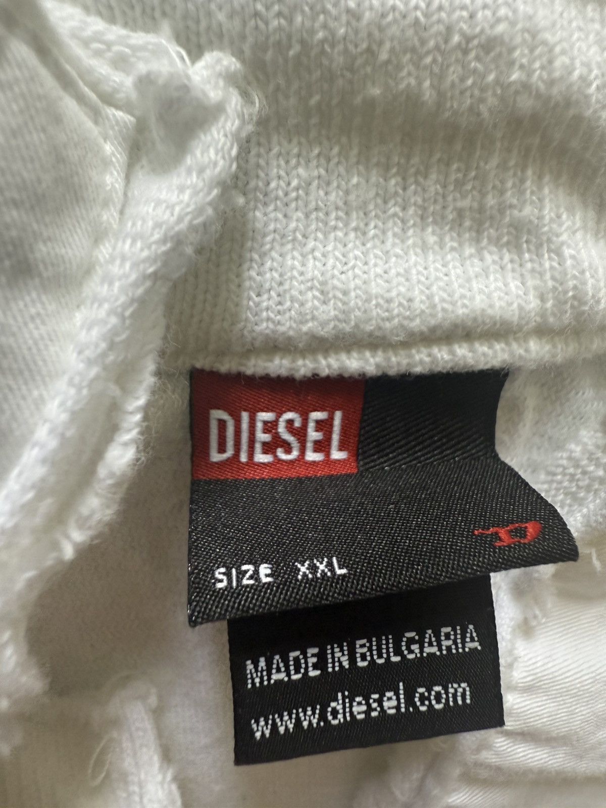Diesel Diesel Pullover Sweatshirt Mens XXL White Distressed Graphic Size US XXL / EU 58 / 5 - 2 Thumbnail