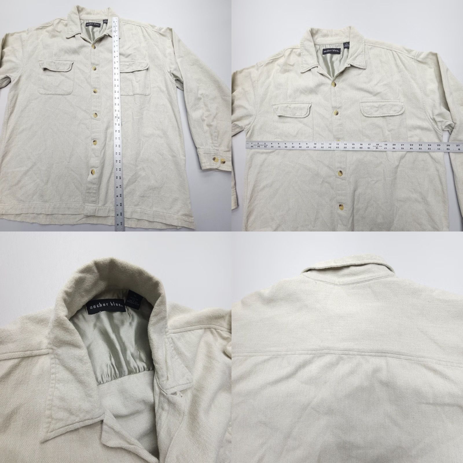 Anchor Blue VINTAGE Anchor Blue Shirt Mens XL Flannel Long Sleeve Button-Up Collared Cotton 90s Baggy Ivory Size US XL / EU 56 / 4 - 8 Thumbnail